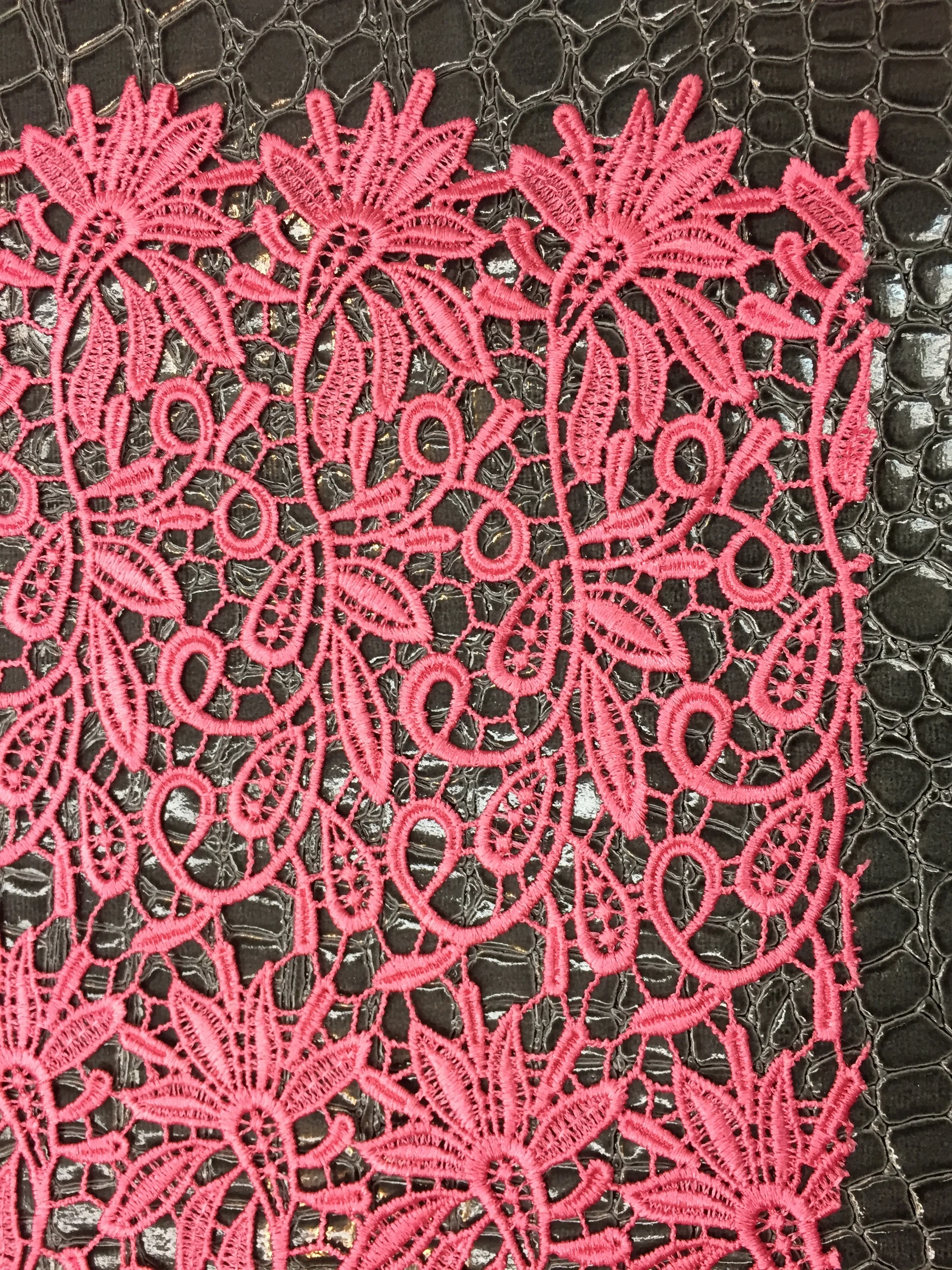 Bubblegum Pink Guipure Lace, 54" inch, sold by the yard