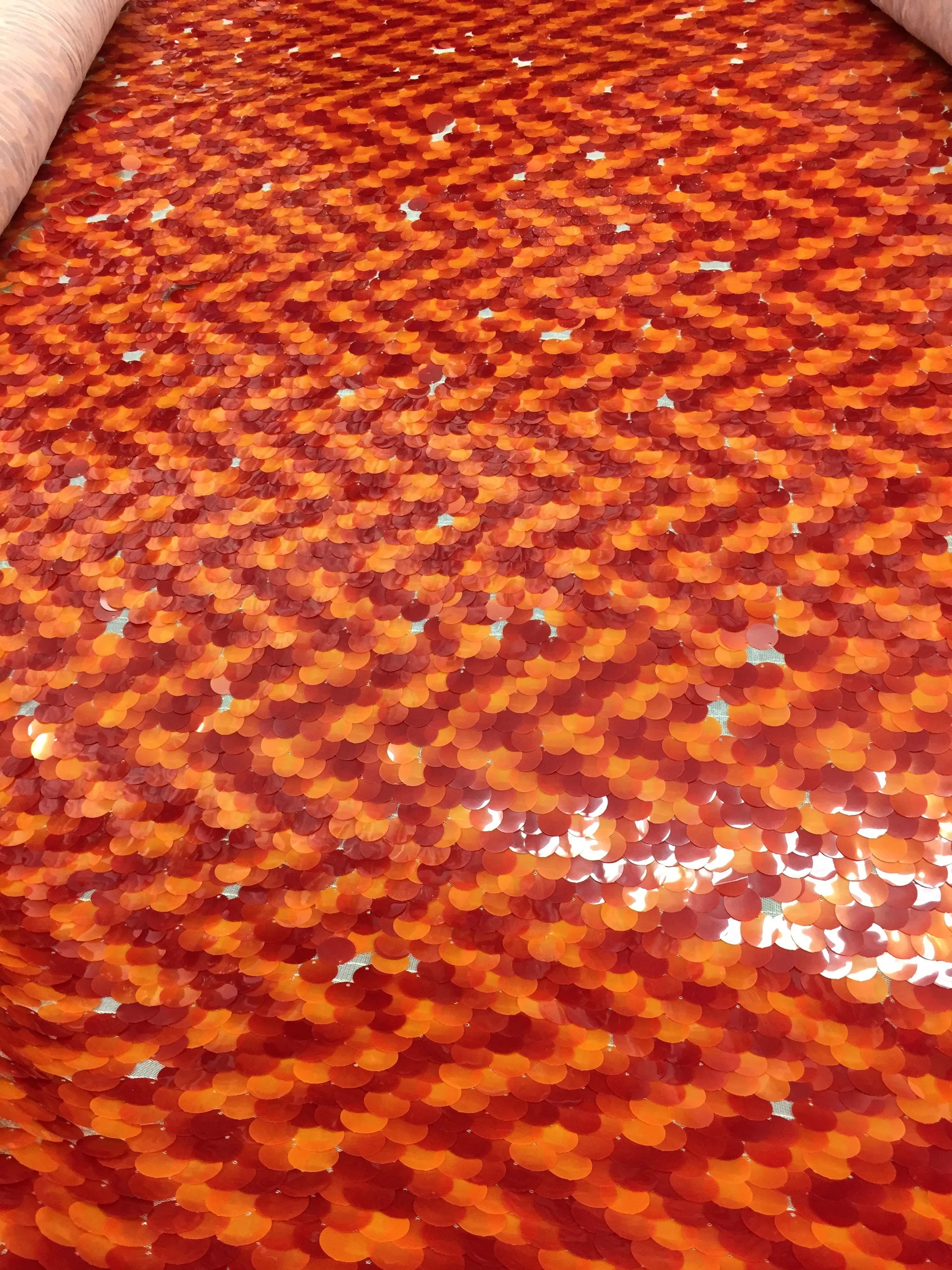 ***NEW*** Sunset Fire Paillette on Mesh, 60" inch, sold by the yard