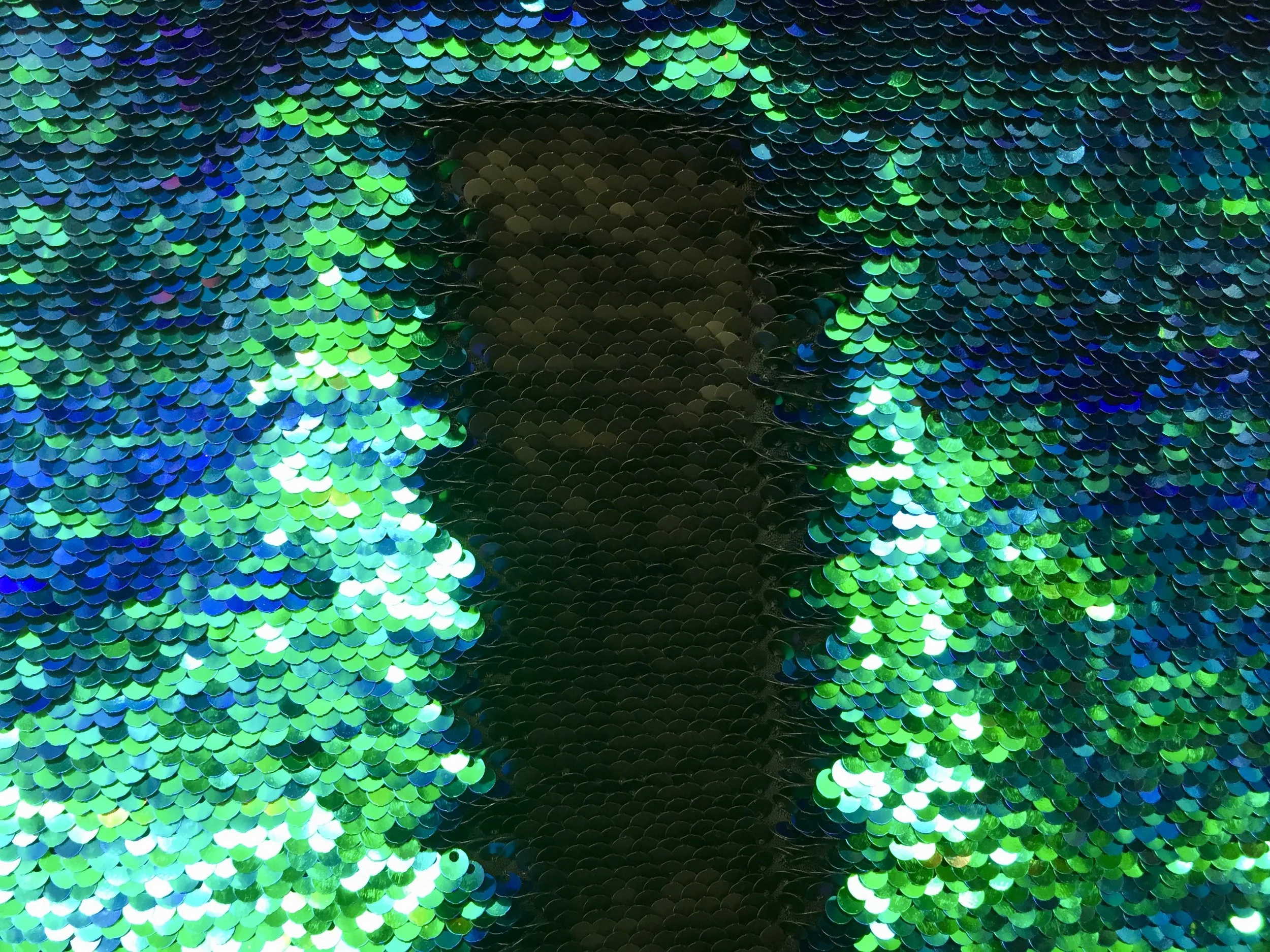 Peacock/Black Shiny 5mm Flip Up Sequin on Spandex, 54" inch, sold by the yard