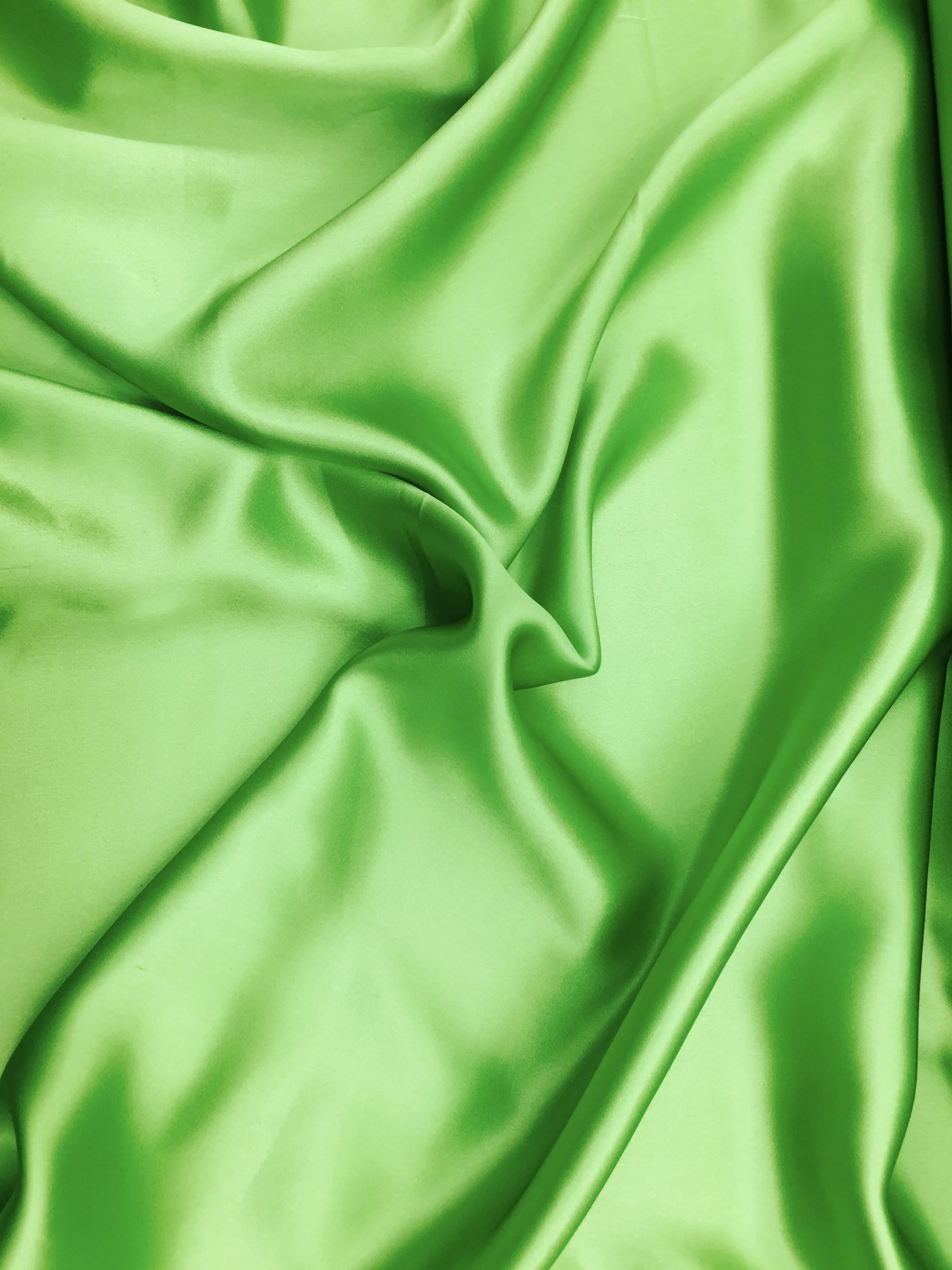 Lime Green Charmeuse Satin Silk, 45" inch, sold by the yard