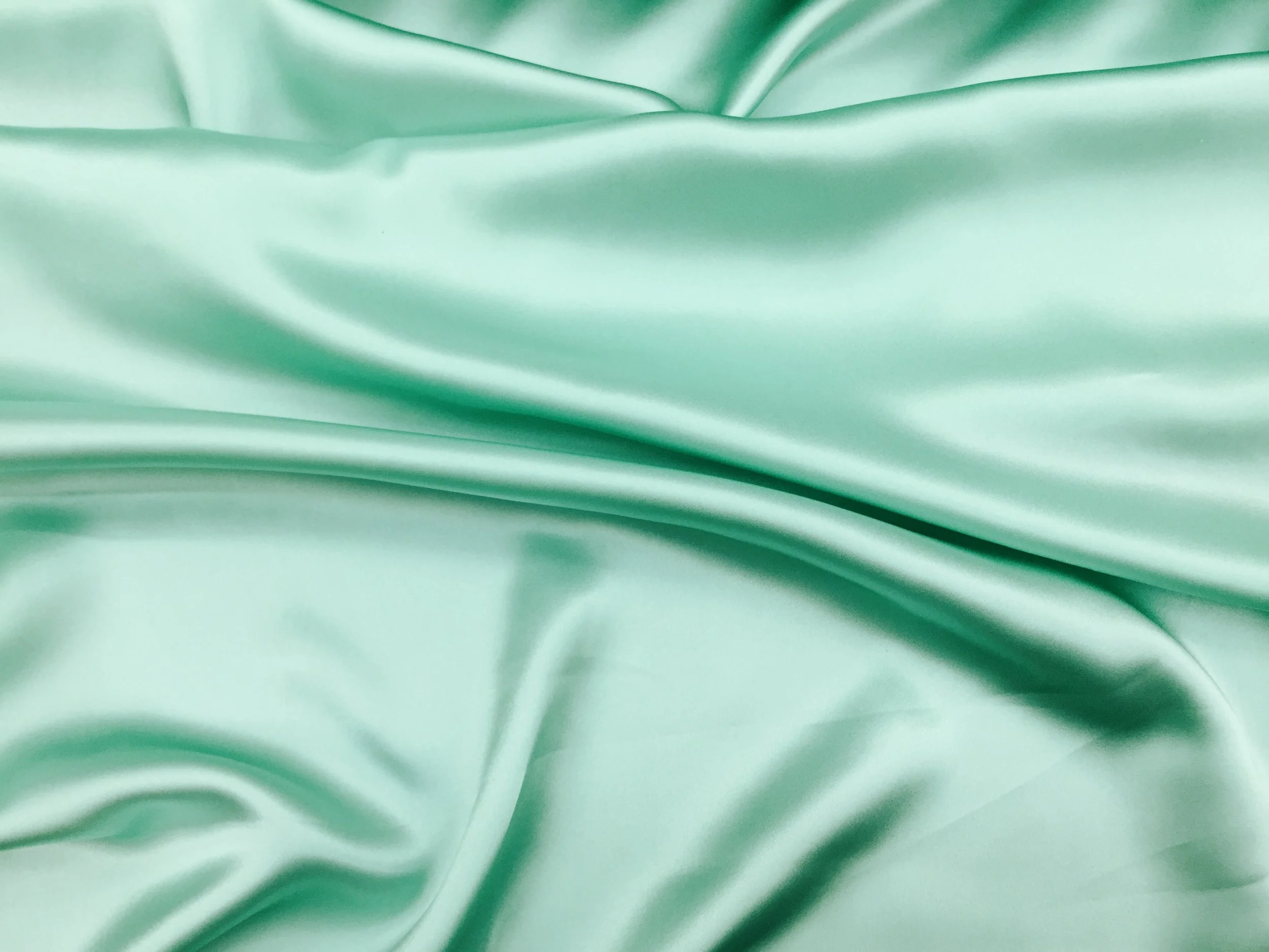 Pale Teal Charmeuse Satin Silk, 45" inch, sold by the yard