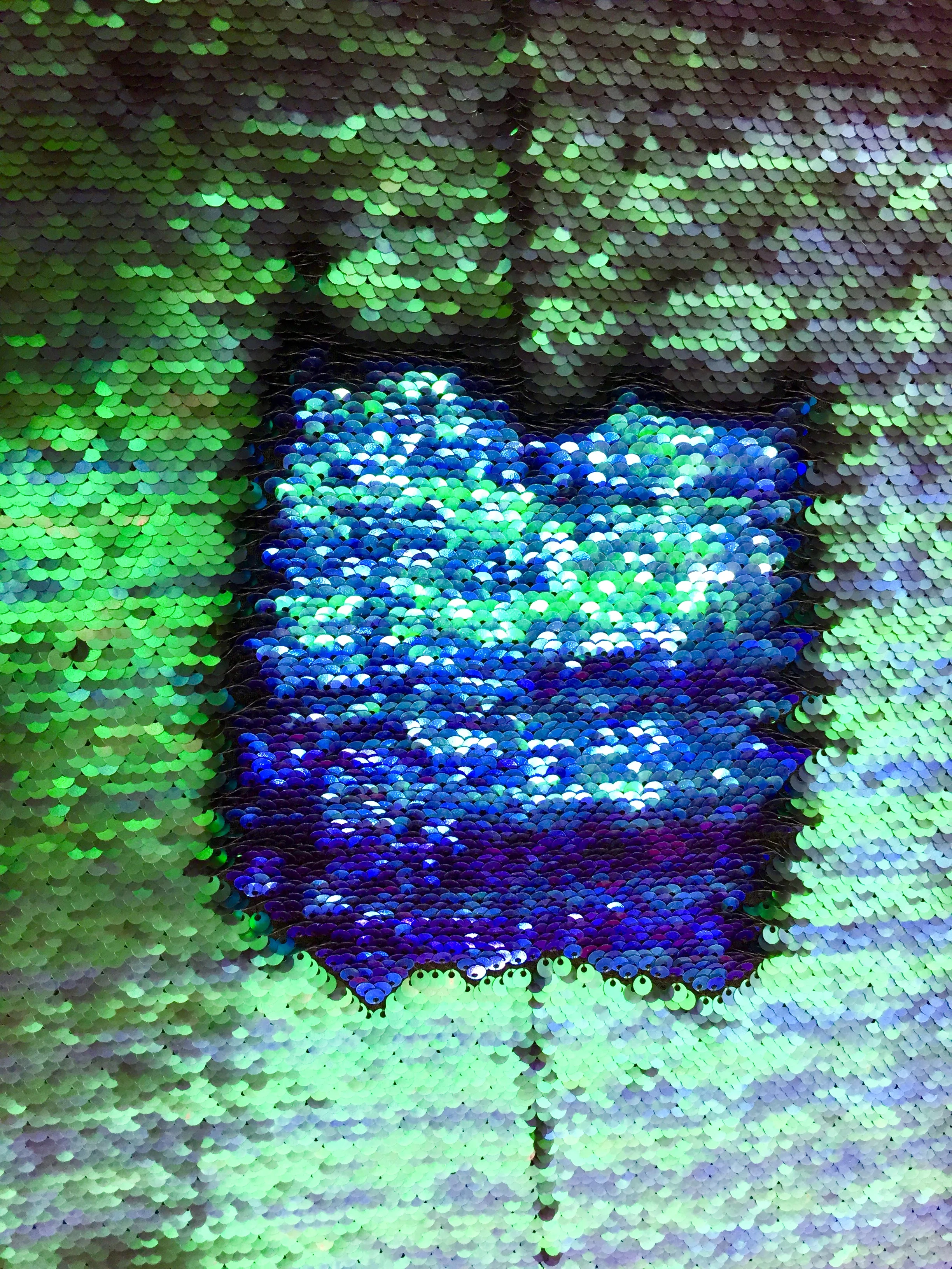 NEW Luring Peacock 5mm Shiny 5mm Sequin on Spandex, 54" inch, sold by the yard