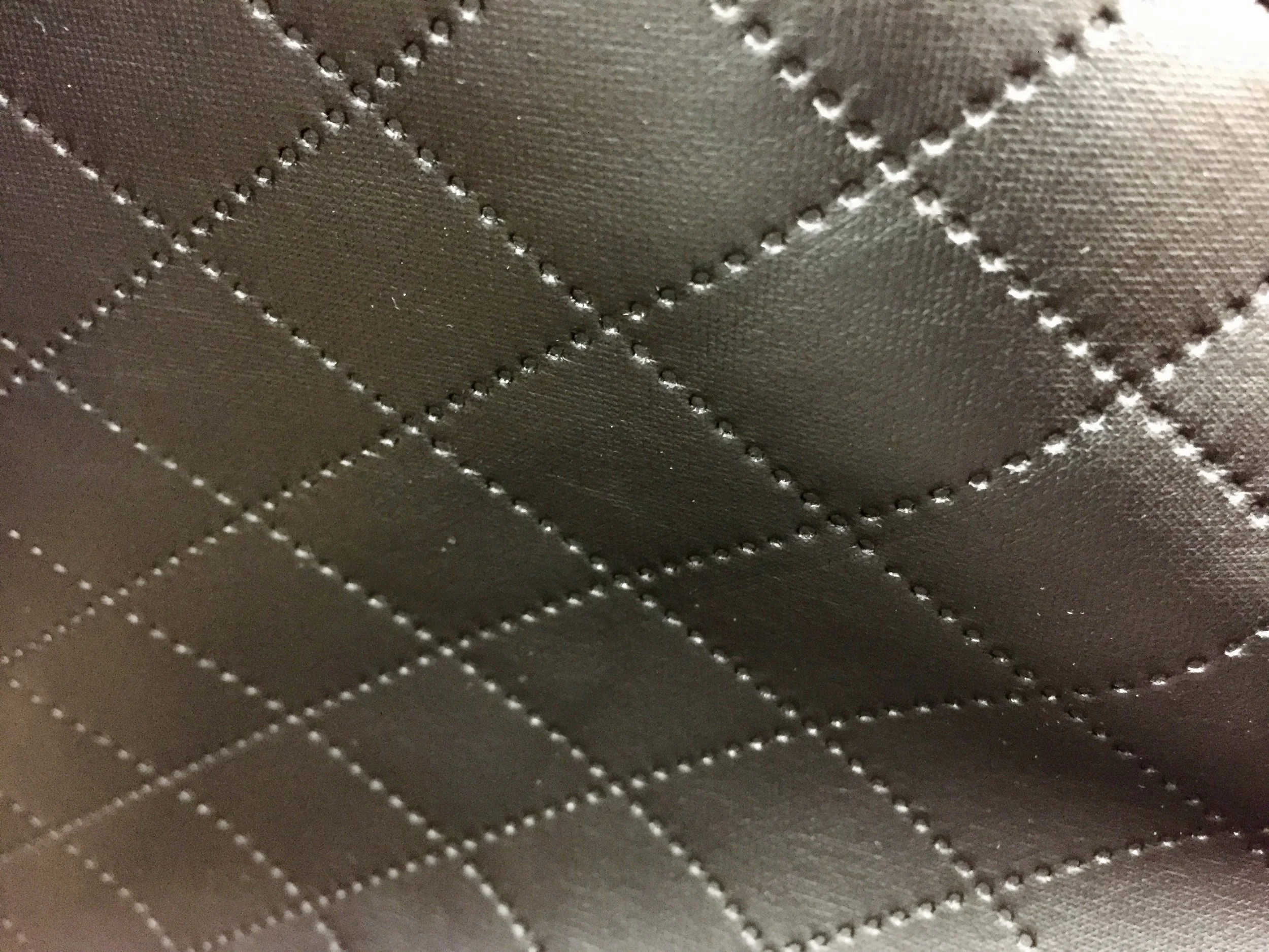 Black Noir 1" inch Diamond Stitch Design on Stretch Vinyl Fabric, 56" inch width, sold by the yard