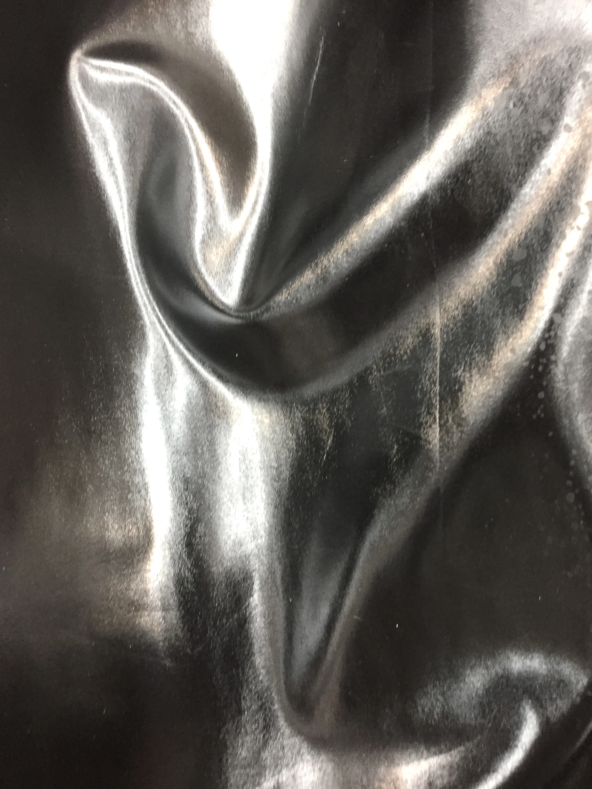 Pure Black Stretch Vinyl Fabric, 56" inch width, sold by the yard