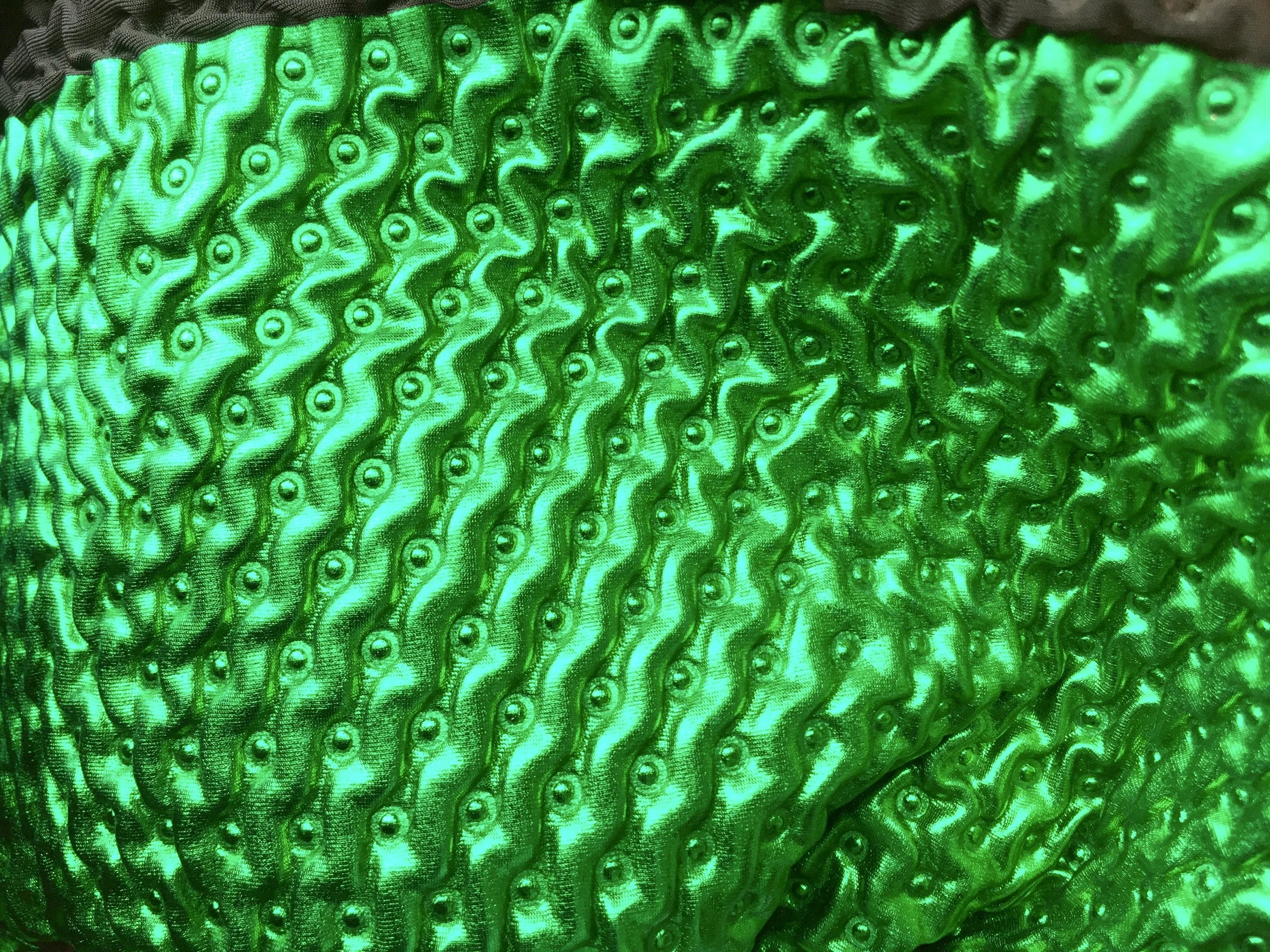 Clover Green Crinkle Stretch Foil with Lining, 60" inch width, sold by the yard