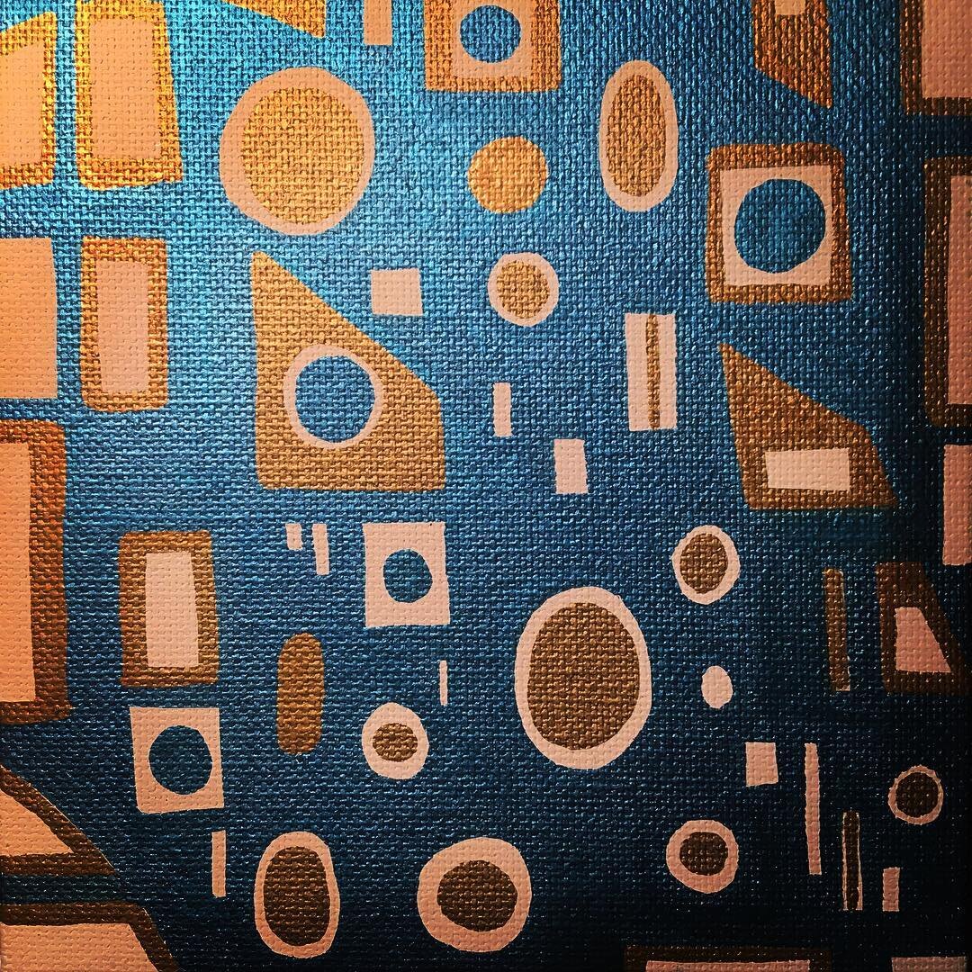 Moonsilk bijoux~&bull;*
Unbleached titanium, Gold and Blue Blue Electric Blue on a slice of canvas.  #original #decomarkers #liquitex #pentouch #curves #jewels #portal #letterflo #elements #moon #space