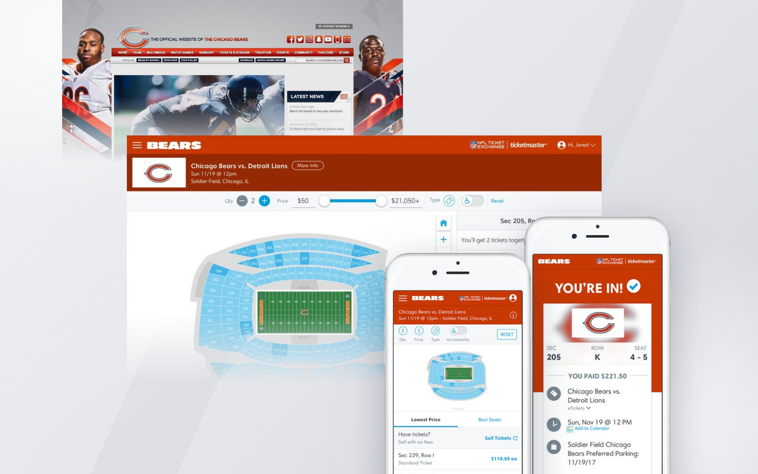 NFL2017 / B2B Ticket Portal / B2C Checkout / Responsive Web