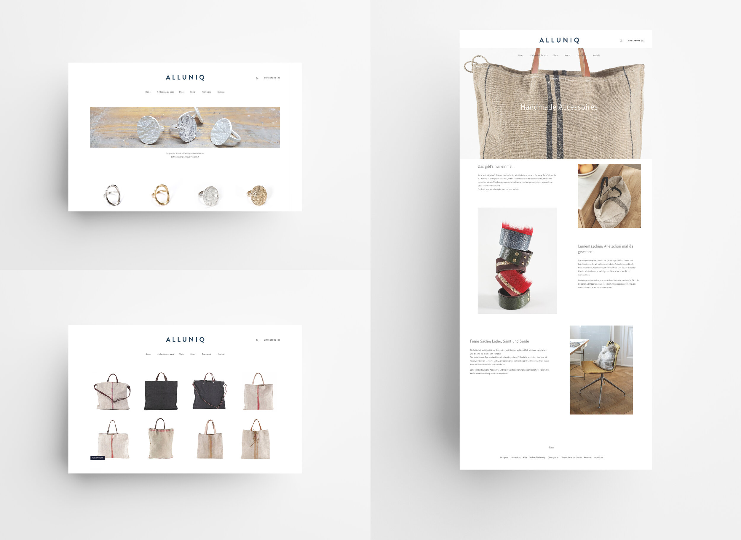   alluniq.de  Handmade-Website für Handmade-Produkte inkl. Shop 