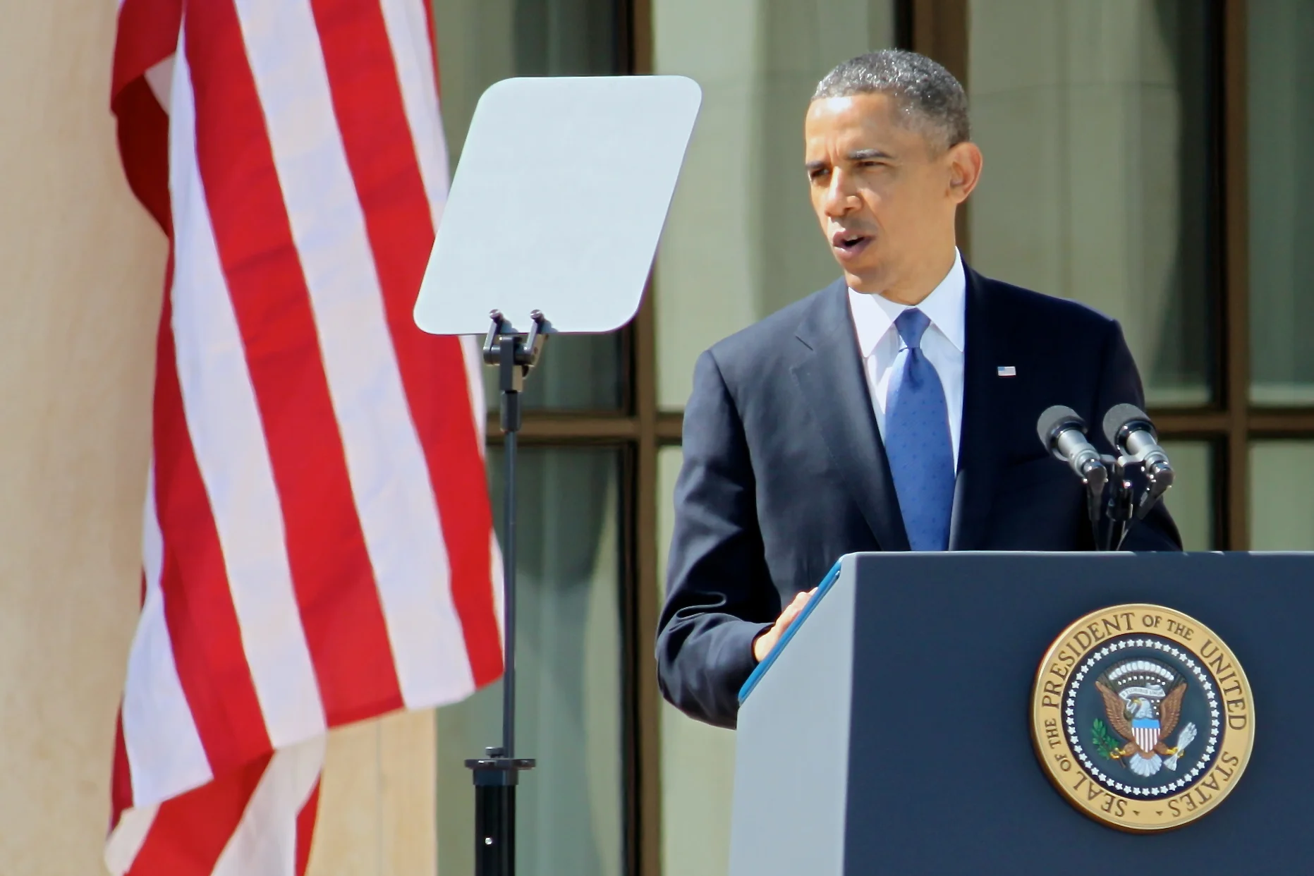 President Barack Obama at the George W. Bush Presidential Library inauguration -- Dallas, Texas