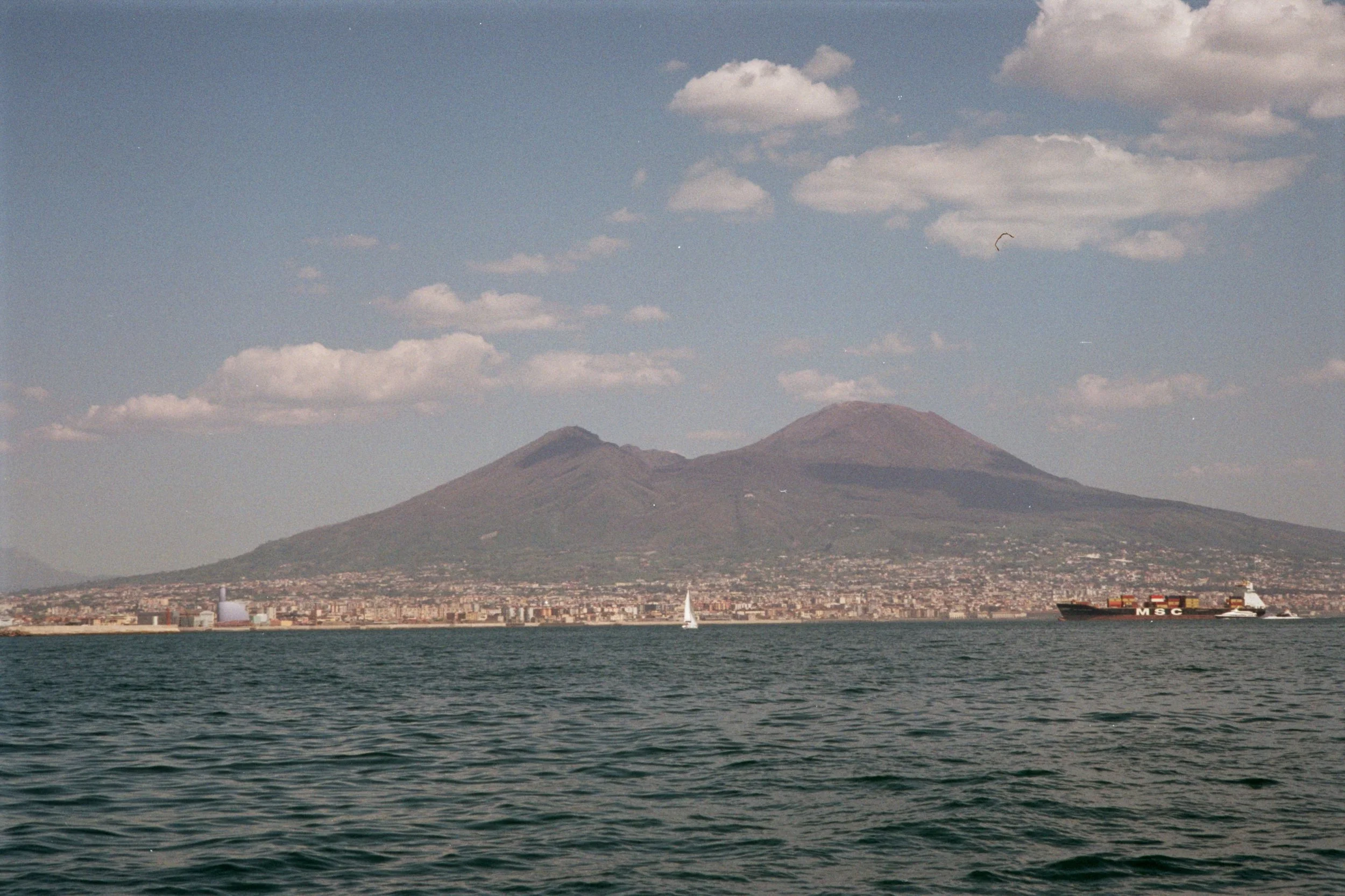 Naples (and mt vesuvius) from a distance.
