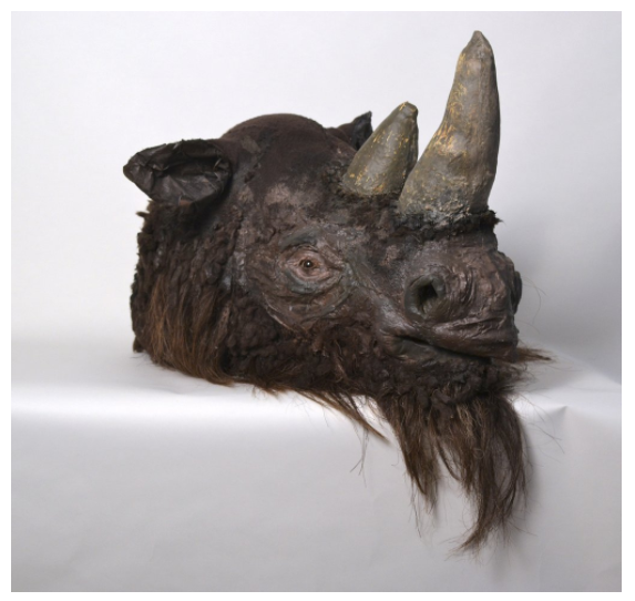 Jacob Rhodes from Field Projects curates the magically surreal and ancient animal masks of Rachel Frank into a tiny office space on the 22nd Floor. This rhino titled "Coelodonta antiquitatis, Pleistocene Era Woolly Rhinoceros". I had the pleasure of doing a studio visit with her a year ago and her studio looked like a funhouse mirror of the natural history museum. 