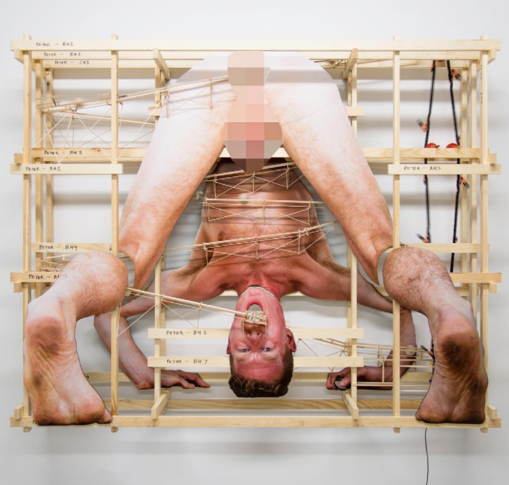 Another artist set to blow up is Peter Clough at the Christopher Stout gallery. Stout's show, PINK REFLECTIONS, is one of the only SpringBreak rooms exploring queer identity. Peter Clough contributed a show stopping giant animatronic wonder wheel self portrait. Talking with Stout we agreed our two favorite aspects of the work are the dirty feet and the clicker in his right hand. As with all the best art, this one has to be seen in person to fully realize its genius. 