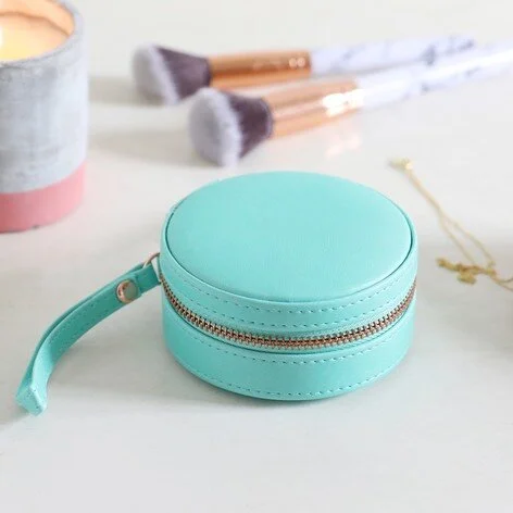 Lisa Angel Turquoise round jewellery case.jpeg