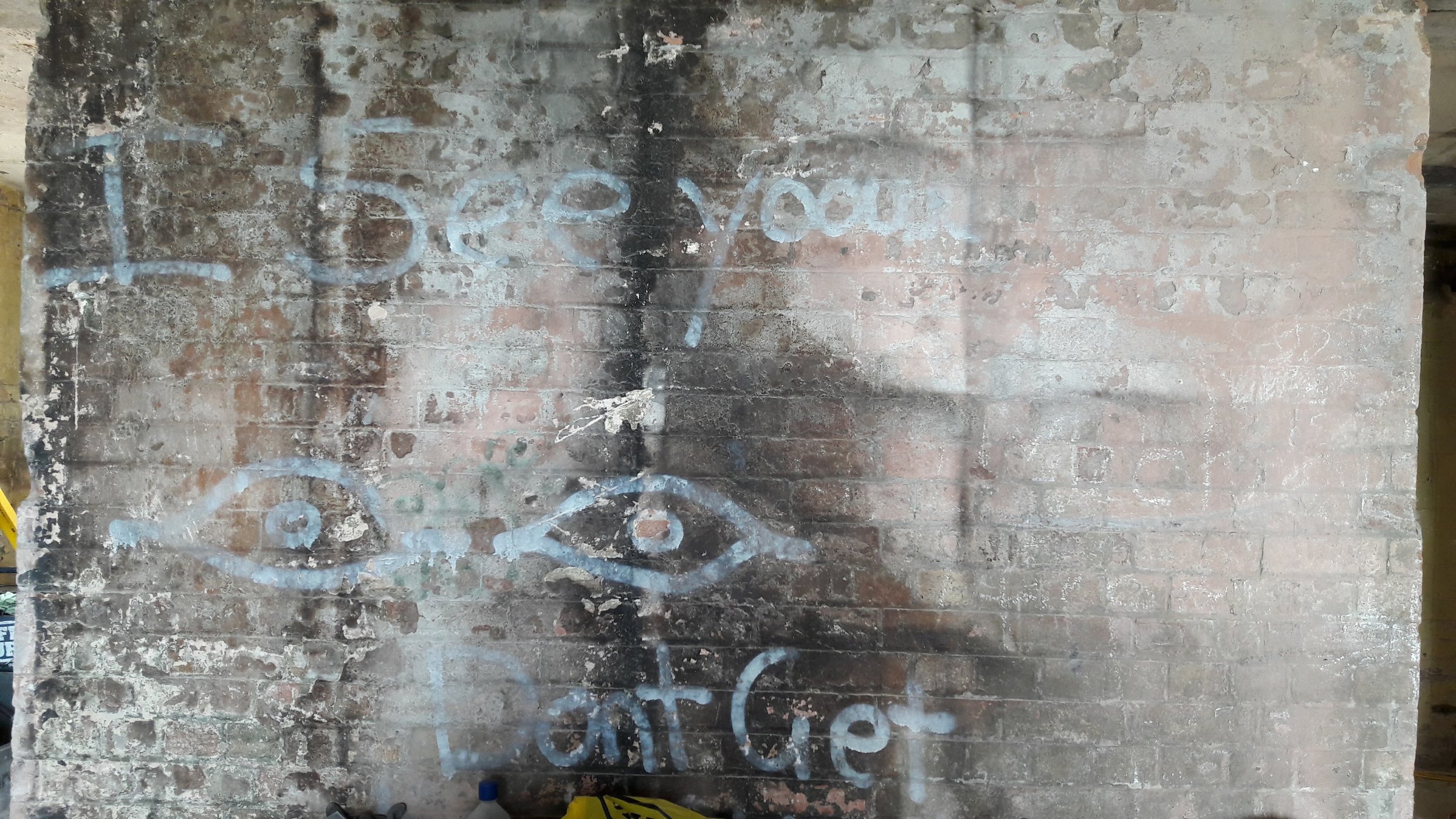 Graffiti covered wall