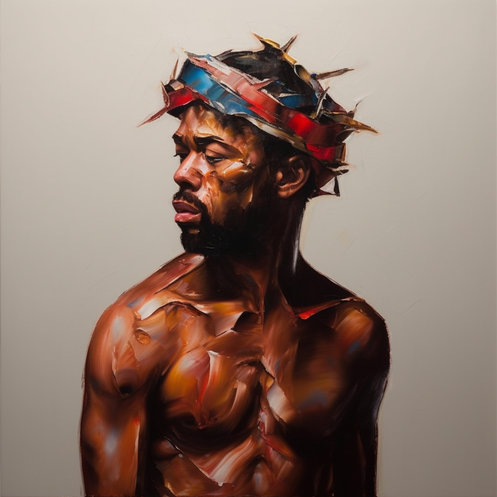 mattm0_Powerful_portrait_painting_of_black_Jesus_wearing_a_crow_c5ff0170-dbba-4c40-9de1-dd65e0d8f40e.png