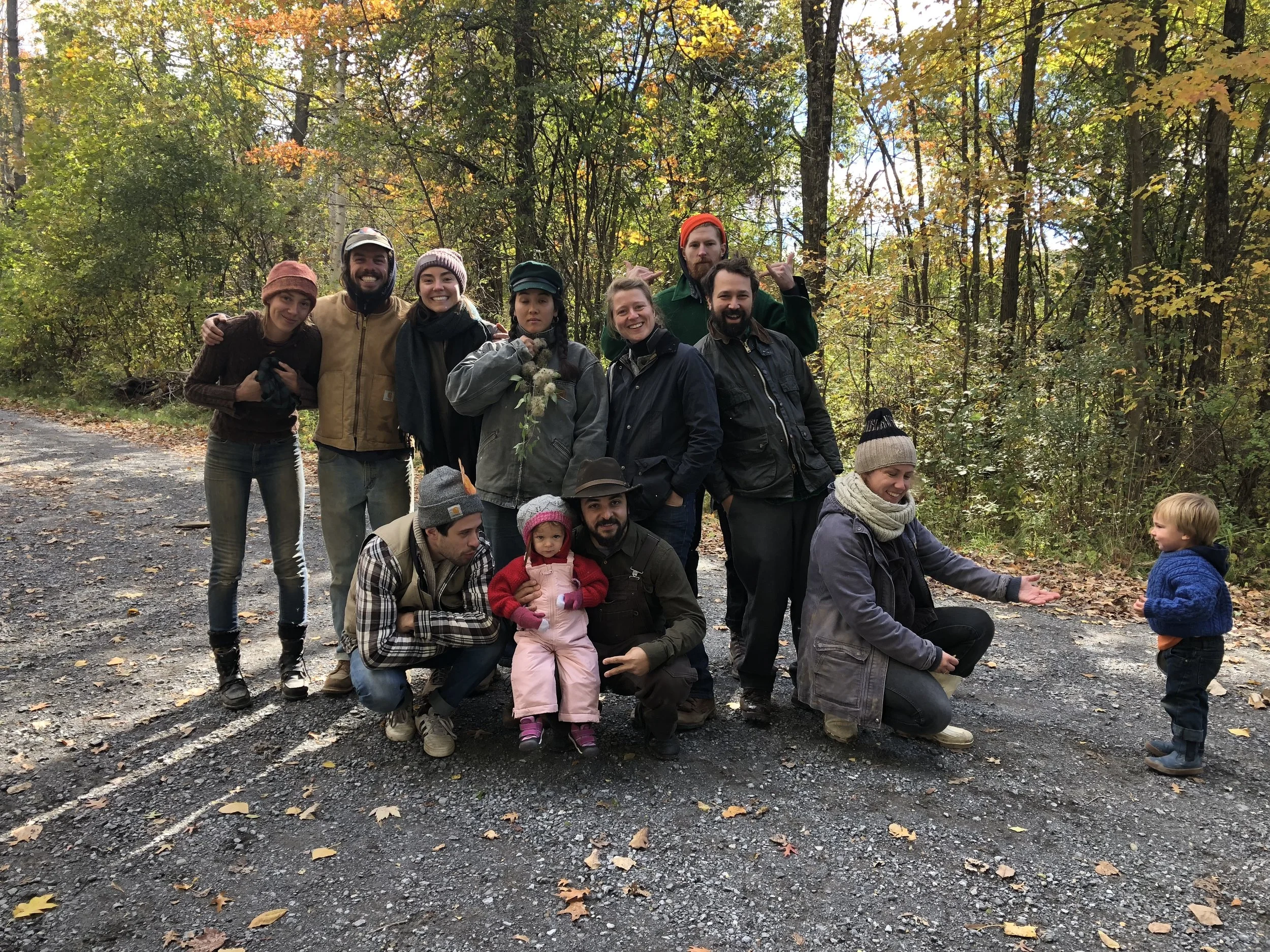 October 2018 Fall Tree Walk attendees basking in the autumnal light