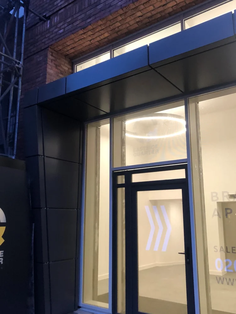 Aluminium canopy cladding