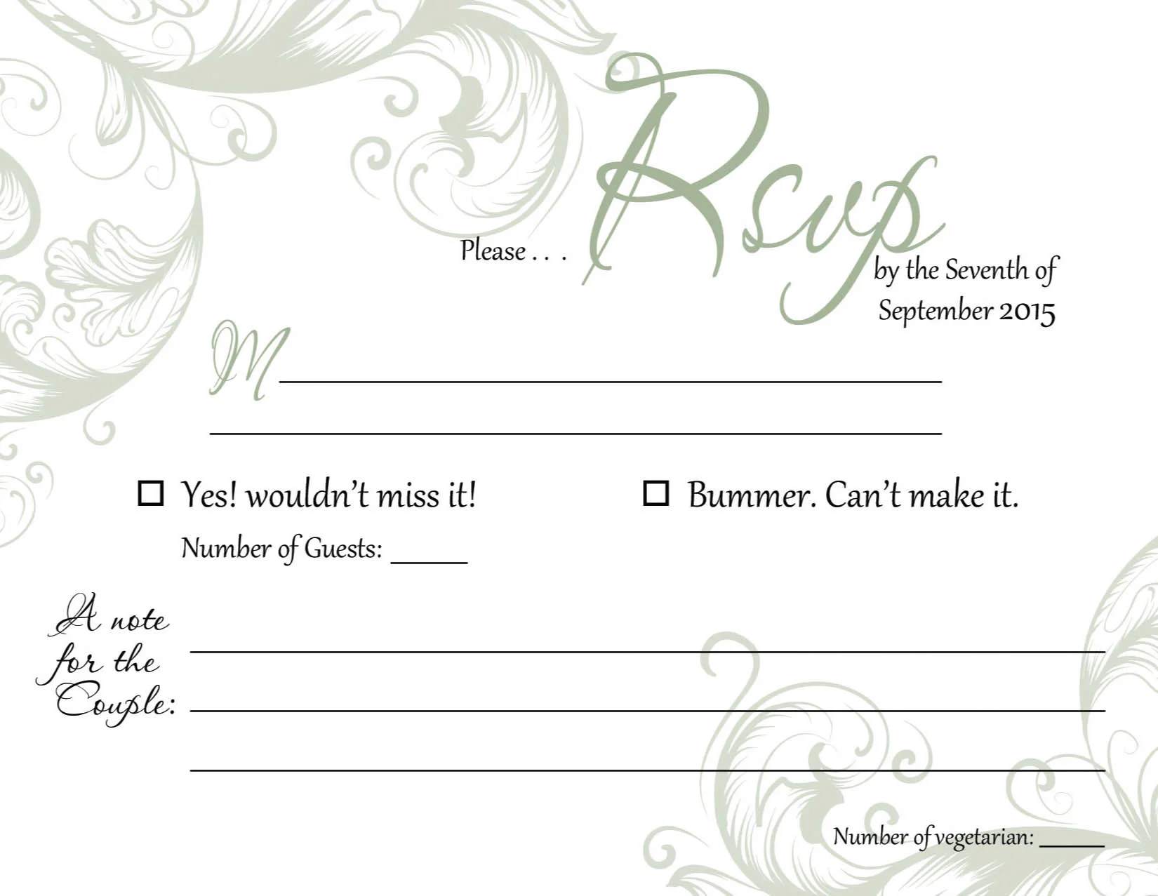 RSVP reply (front)
