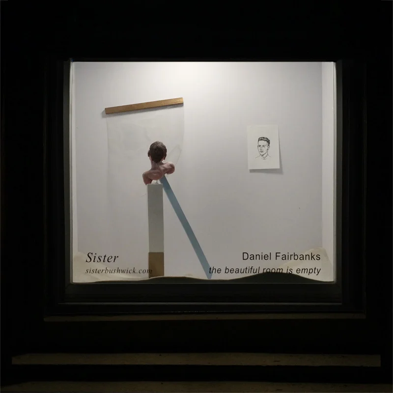 Dan Fairbanks (AP Staff) has a new show opening tonight at 5pm for Sister Bushwick . The Gallery is a window front at the corner of Irving Avenue and Starr Street in Bushwick and will run until May 17th. The gallery lights come on at 5pm and go off at 11pm every night.