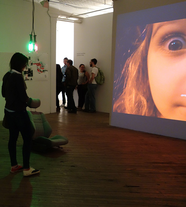 Hawley’s approach is complicated because he considers directive language, which lets us know what things are and how we are to use them, mediated through film and imagery. Among diagrammatic renderings, a German read of the manual, and the car itself, Passenger is an environment of descriptive hyperbole. Theorist Roland Barthes noted that when we encounter an object, a narrative description arrives with it. The description is not mimetic; it carries the notions of the writer (or artist), so we translate an object’s meaning through his or her lens. Reality, for Barthes, is an effect, a result of language that constructs meaning. Although surrounded with ephemera that should let us know what Passenger’s car is, Hawley leaves direct reference to the car absent.
Christa DiMarco writes for Title Magazine about Anthony Hawley’s (MFA AP14) current exhibition, Passenger at Vox Populi.