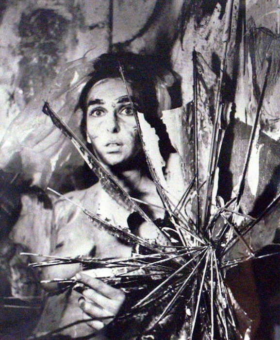Feminist-Art Icon Under Her Umbrella-Ella-Ella : Robin Cembalest writes for ARTnews about Carolee Schneemann’s (AP Mentor) work at Art Basel Miami Beach.
Image: Carolee Schneemann, “Eye Body #24,” photograph