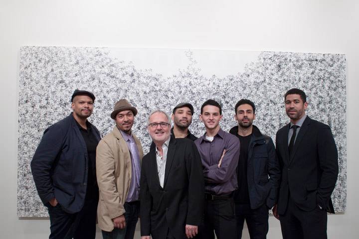 Tim Rollins (AP Faculty) and members of K.O.S. (Kids of Survival) at the opening for their solo exhibition at Lehmann Maupin .
