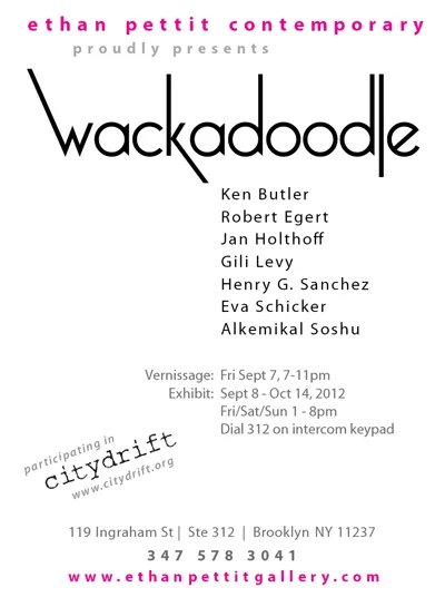 Art Practice Participant Henry G. Sanchez is included in Ethan Pettit Contemporary’s upcoming exhibition, “Wackadoodle.” Sanchez presents a three-monitor video installation entitled “Henry, Stop!” Each monitor displays one-minute clips through his l’amour obsessions with women, historicity, and cognitive experience. The exhibition opens on Friday, September 7th and runs through October 14th.