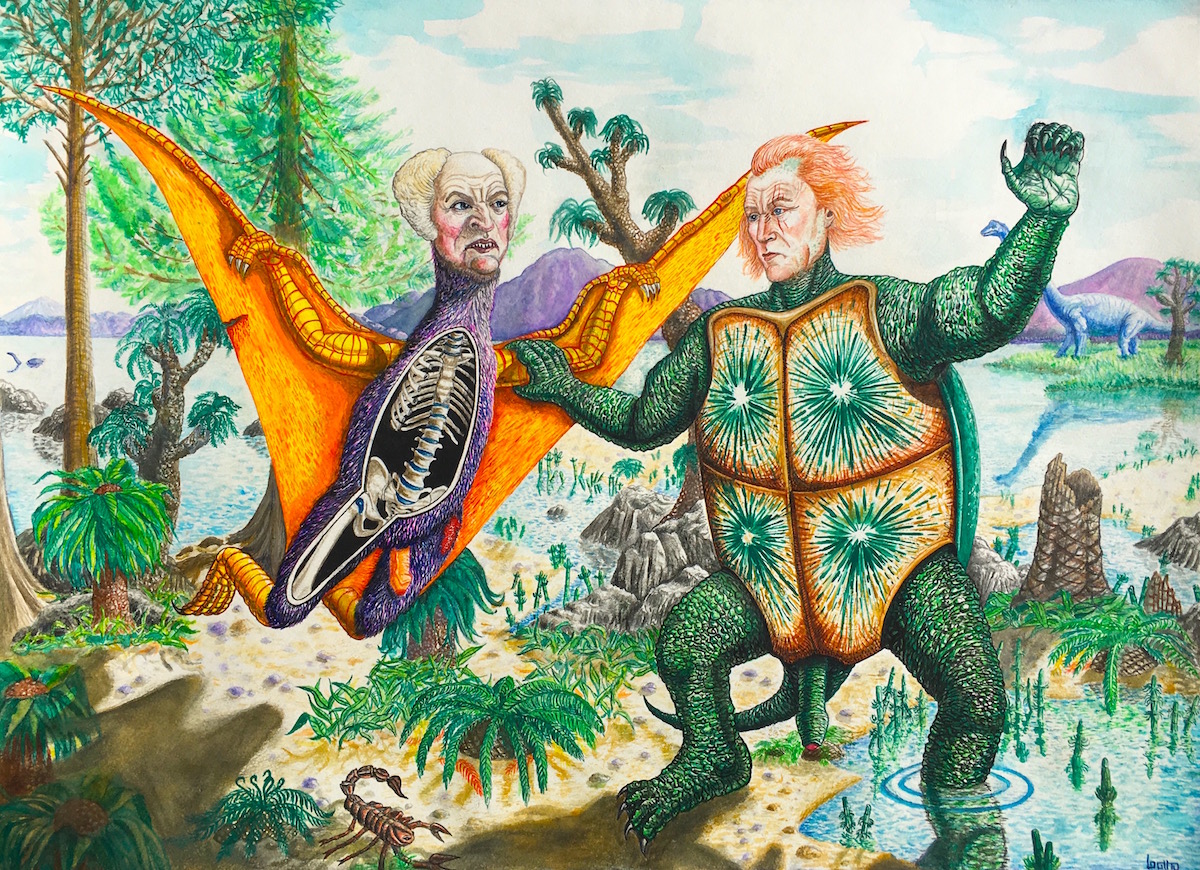Bryan Moore Founding Fossils , 2016 watercolor