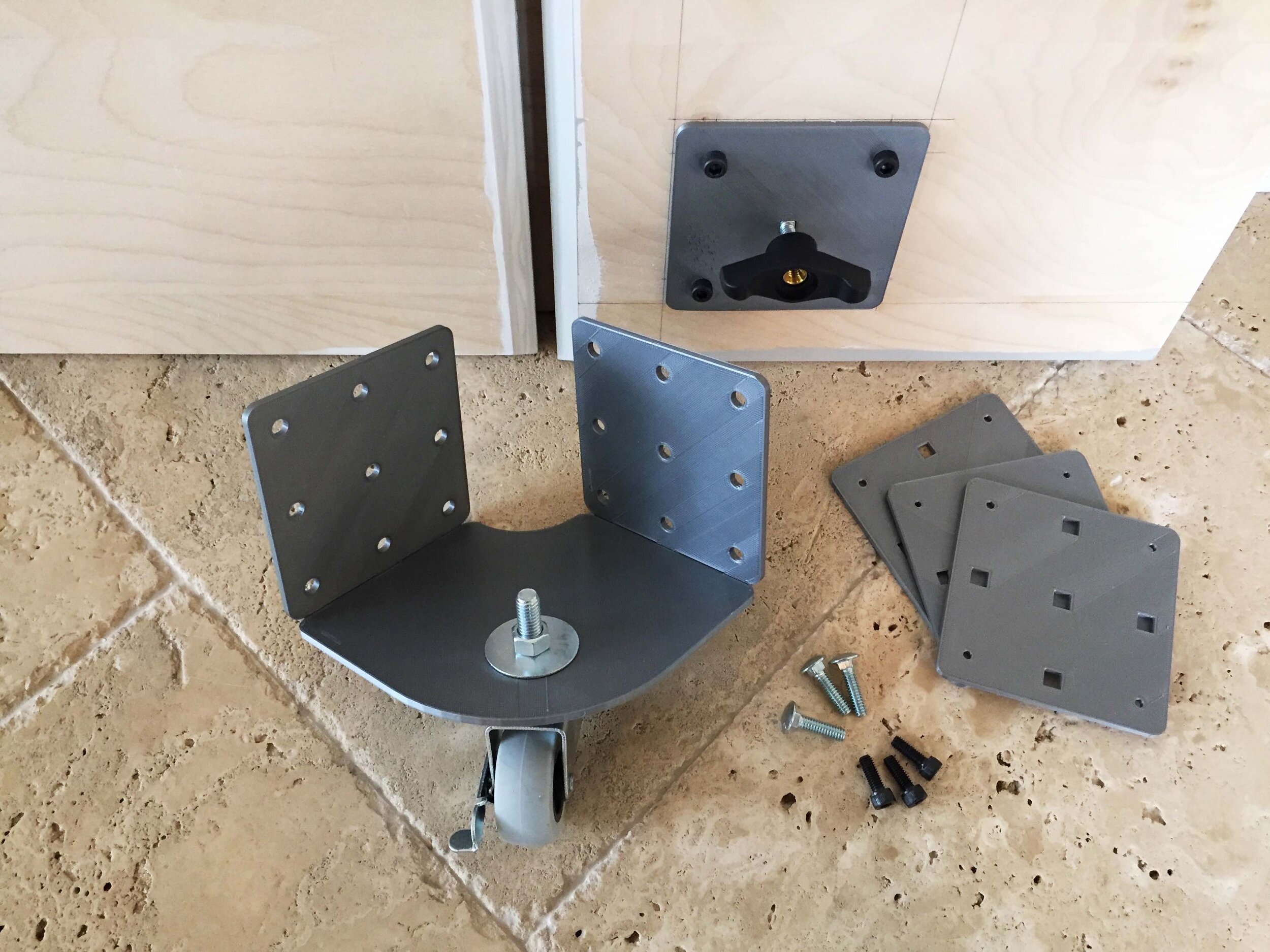  3D-printed prototypes of modular brackets 
