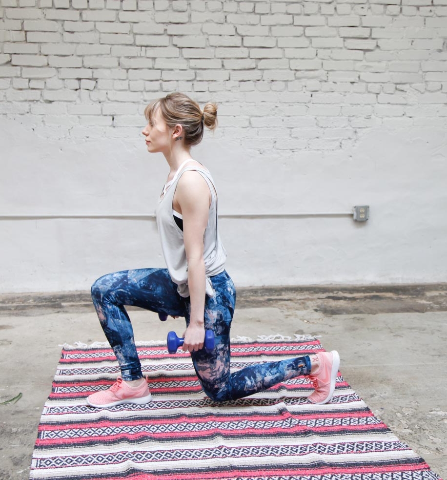 Lunges are the most effective exercise for toning your legs and booty. Lunges are my personal favorite because they target all major muscles in your lower body and can be done anywhere! Add weights if you want to make it a more intense workout.