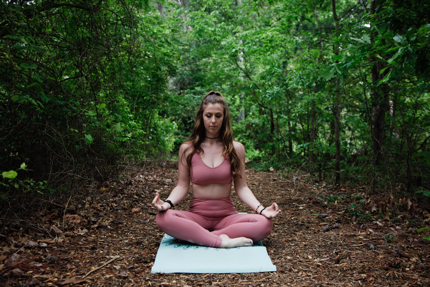 Seated Meditation — A symbol of unity between the individual and the universe, this Mudra is believed to bring concentration, creativity and is a gesture of knowledge. Sit tall reaching the crown of your head towards the sky. Gently close the eyes and allow your shoulders to relax away from the ears and your heart to pour open. Imagine yourself rooted into the earth creating a connection from the base of your tailbone reaching up through your spine towards the sky. Take 5 deep belly breaths or stay here as long as you would like.