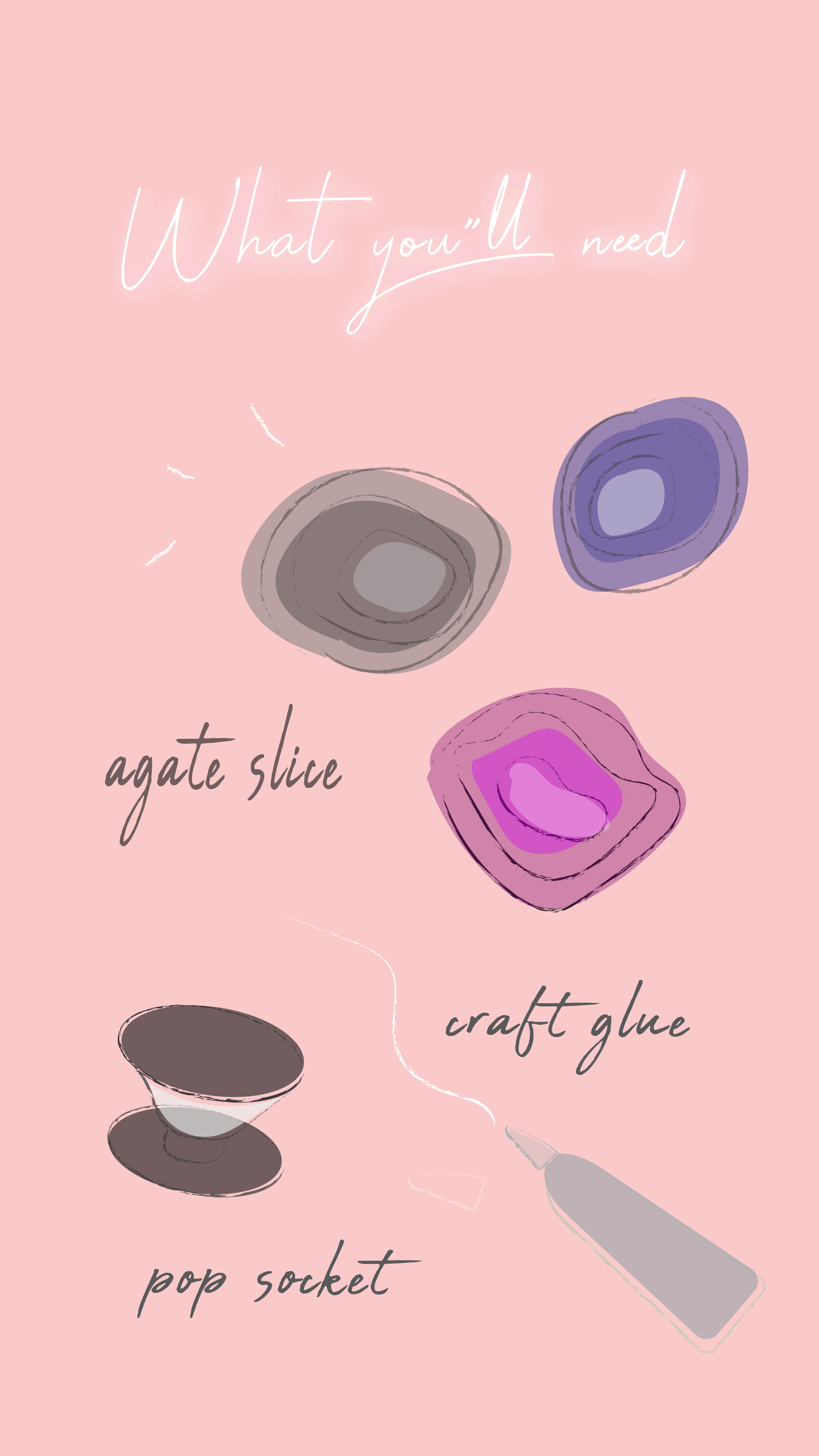 Holiday Gift DIY Agate Slice Pop Socket — Every Little Thread