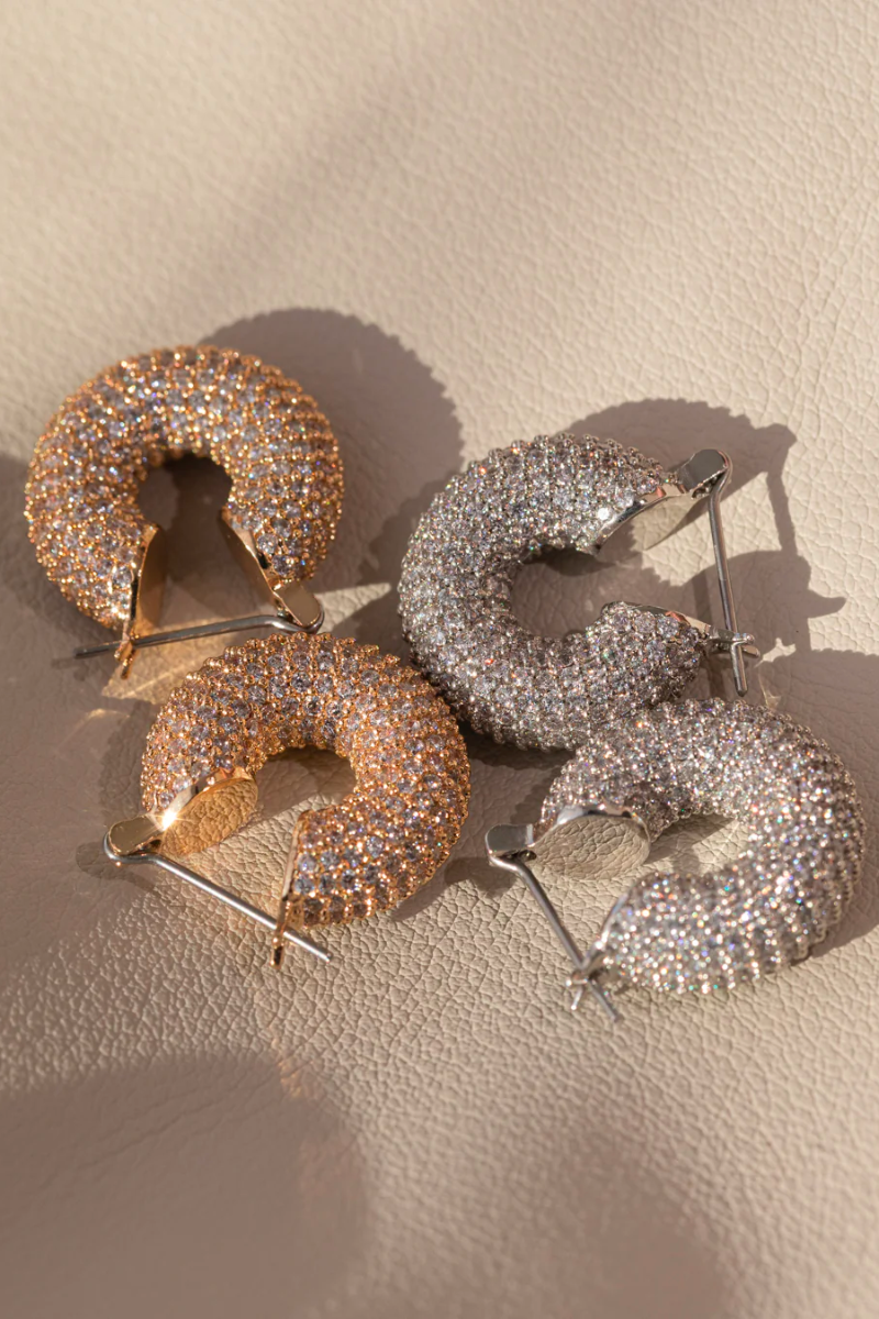 LUV AJ Pave Mini Donut Hoops