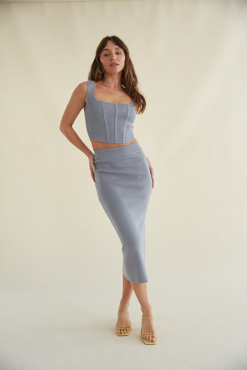 Jacqueline Cropped Knit Tank and Maxi Skirt 