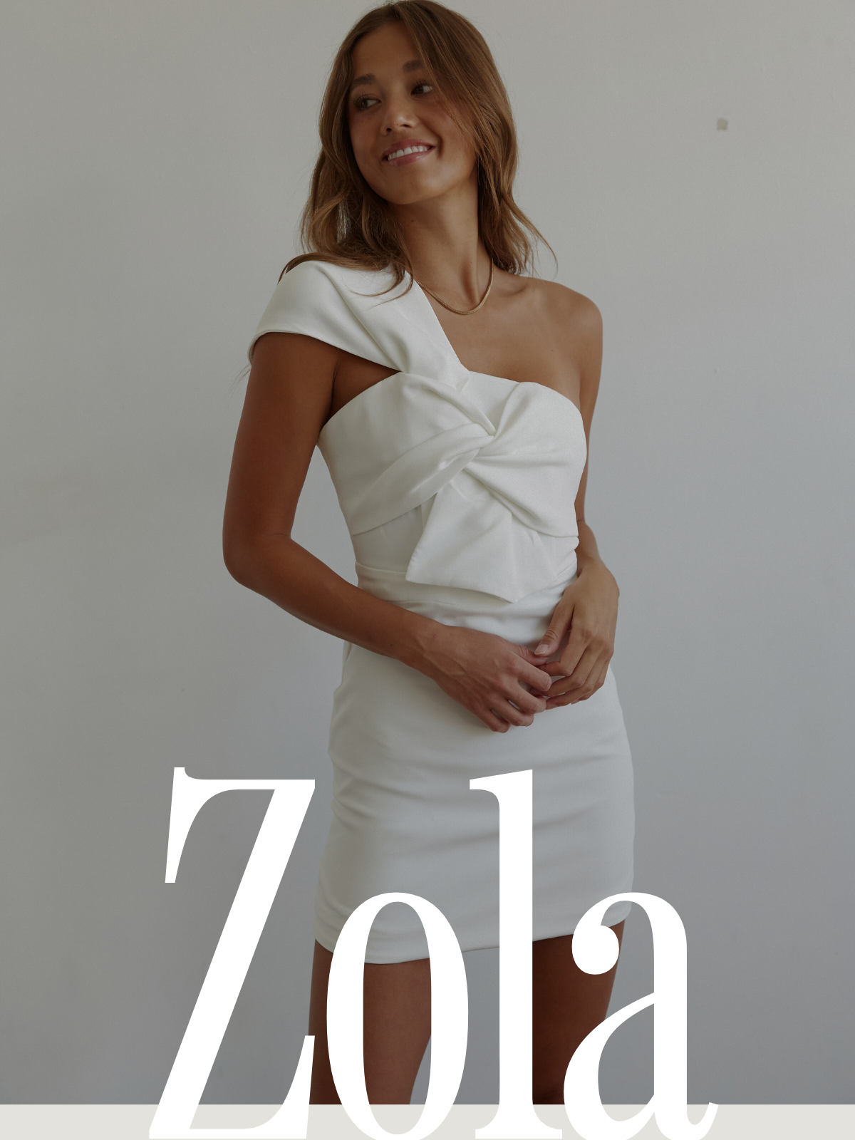 Zola One Shoulder Mini Dress in White