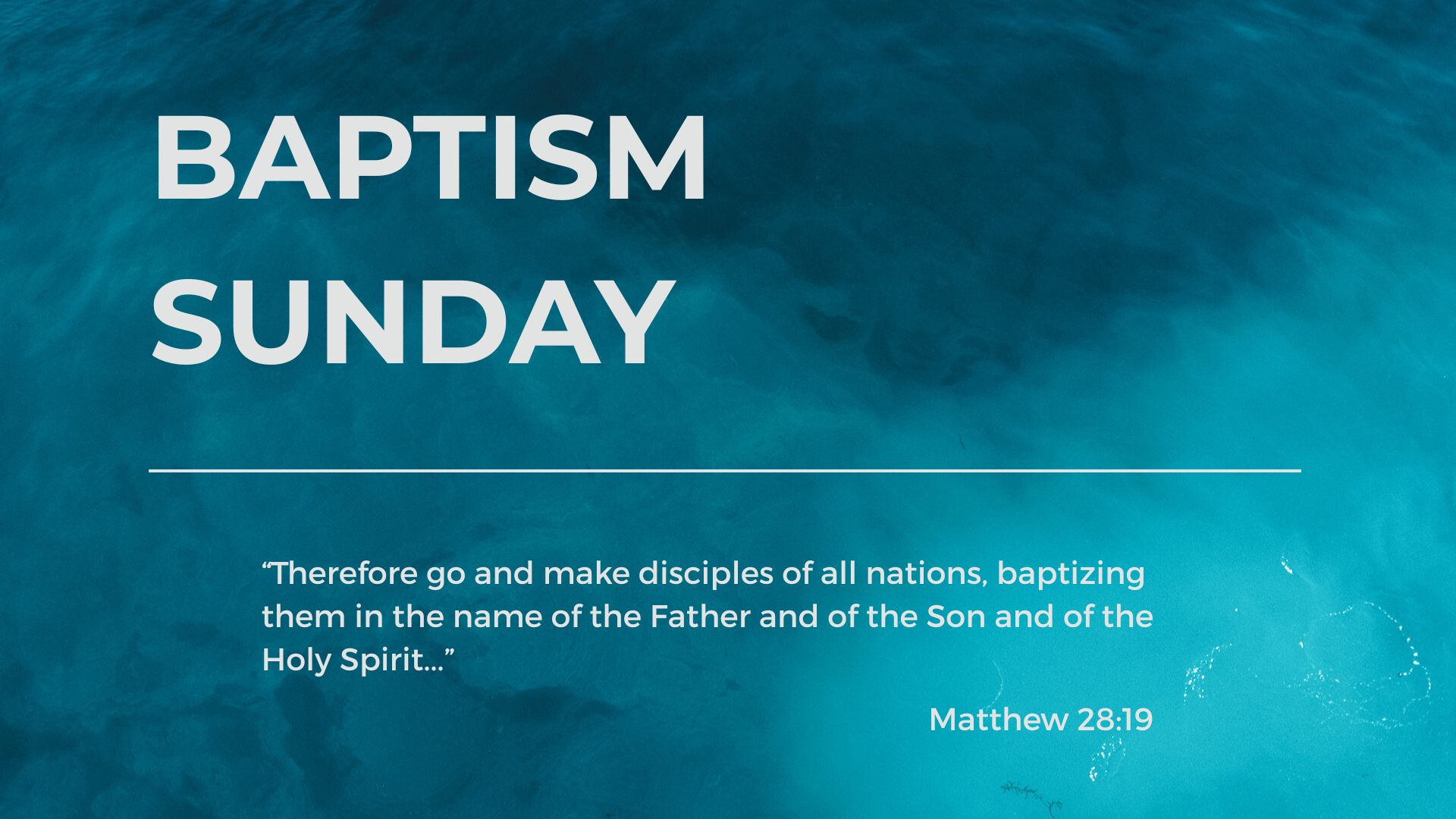 Baptism Sunday