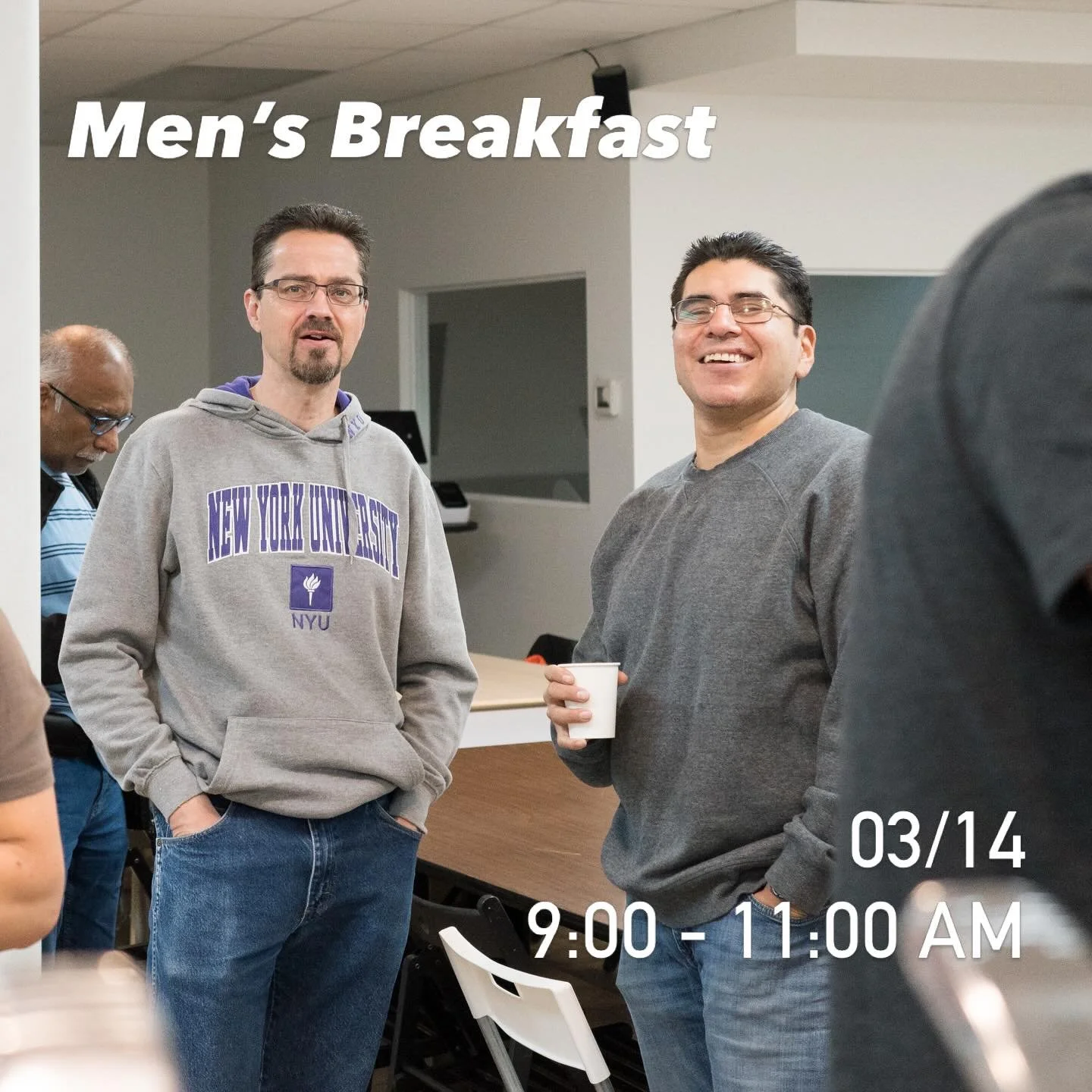 Men&rsquo;s Breakfast is this Saturday! Join us for a morning of breakfast and fellowship as men from 9:00&ndash;11:00 AM at the church.
This will be a meaningful time to connect, encourage one another, and strengthen relationships within our church 