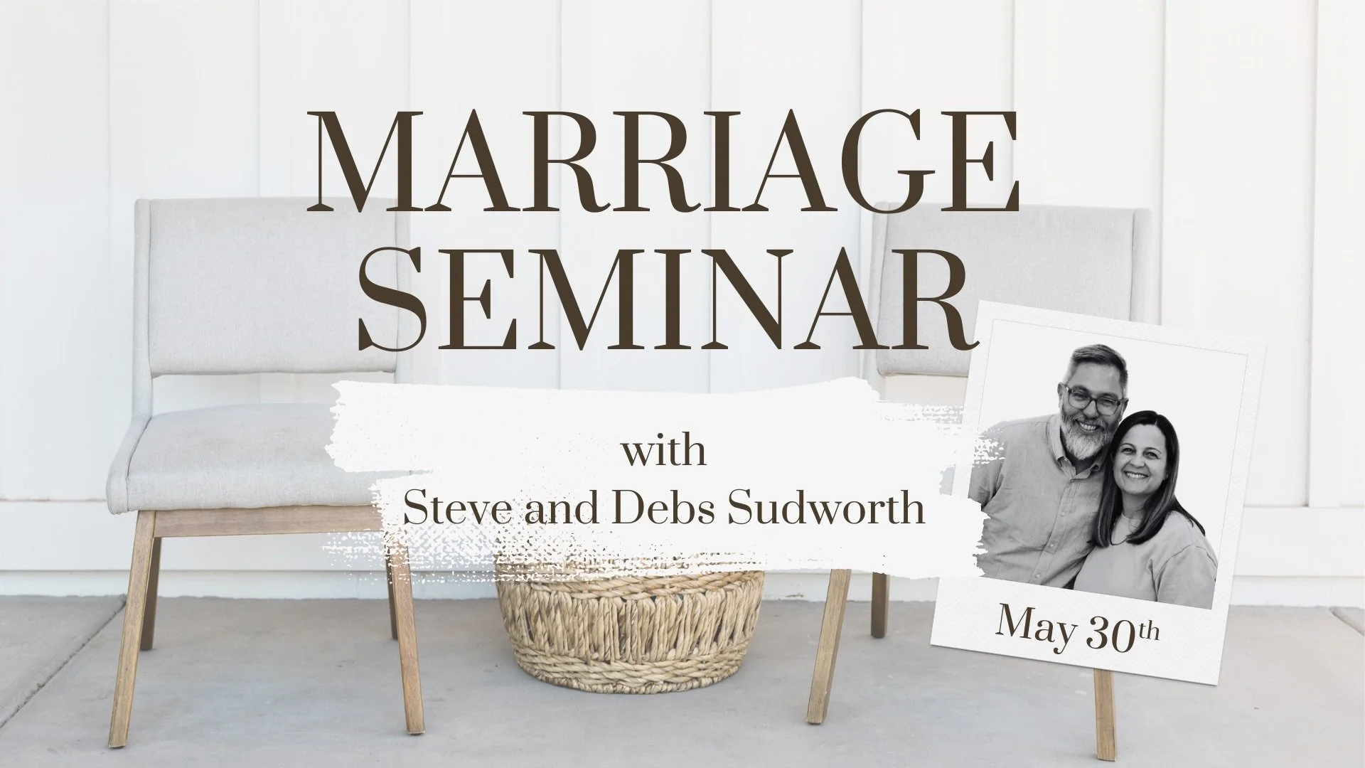 Join us for a powerful marriage seminar taking place  this Saturday at church from 9am -12pm led by Steve and Debs Sudworth, who lead a partnering church in Chicago! 

Whether you&rsquo;re newly married, engaged, dating, or have been walking together