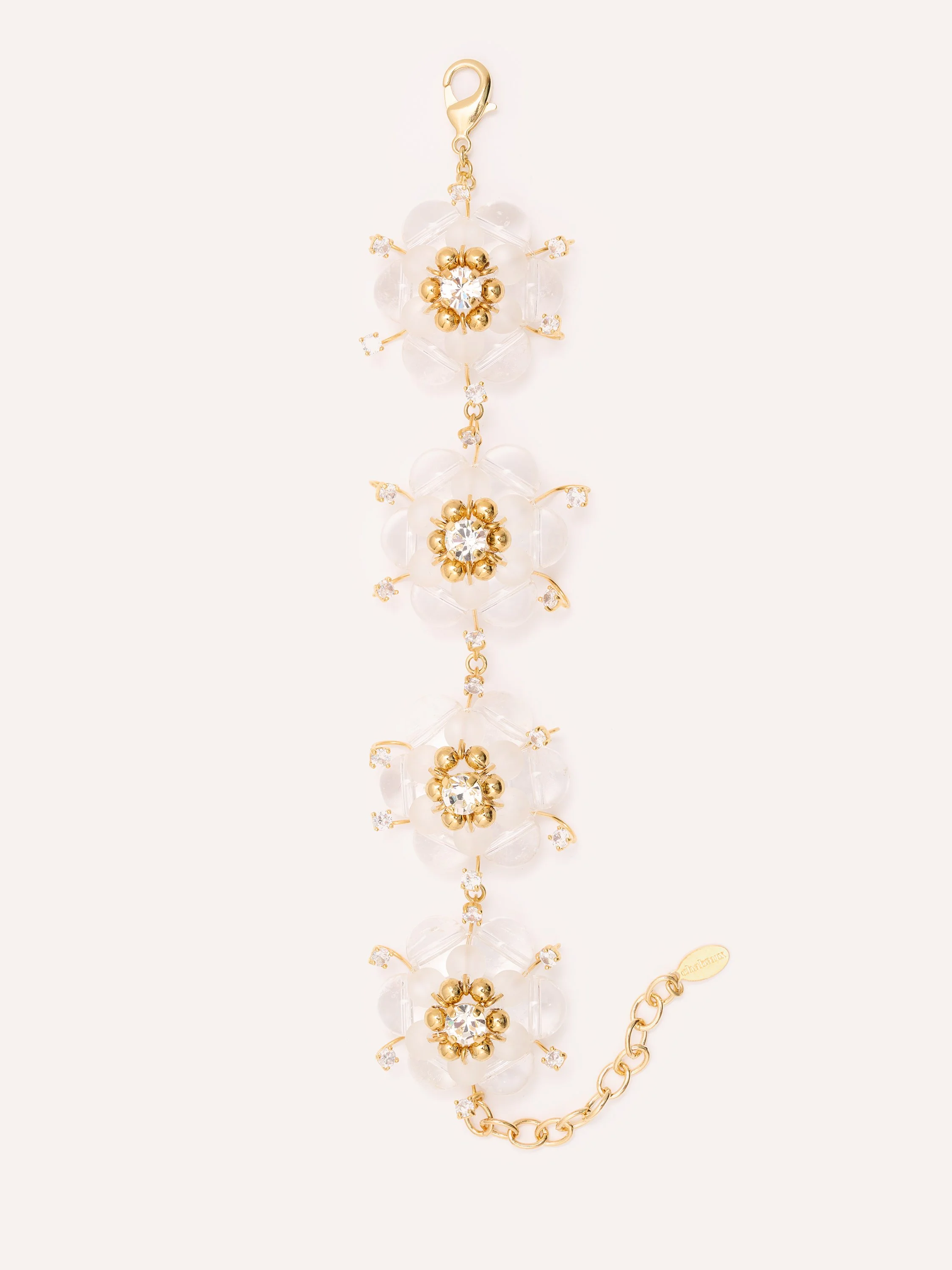 Clear Stone, Flowers bracelet