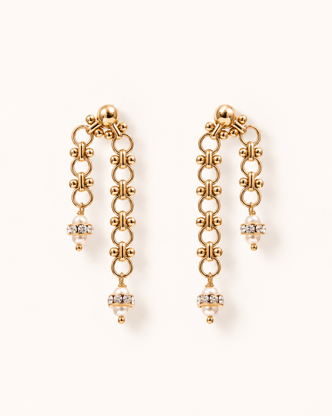 Pearl Glow chain earrings