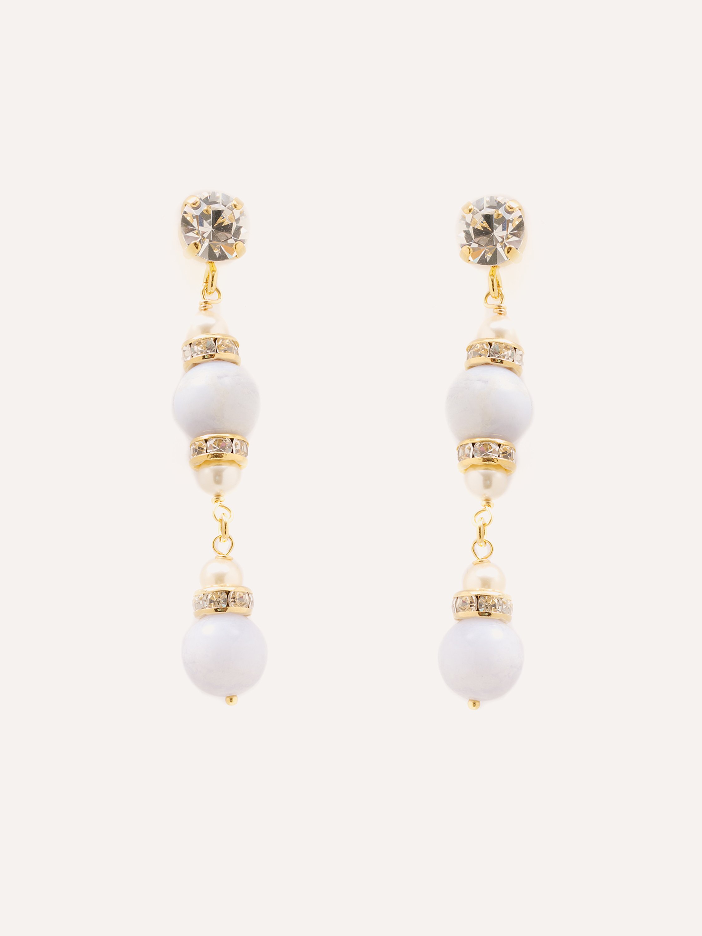 Calcédoine Pendant Earrings