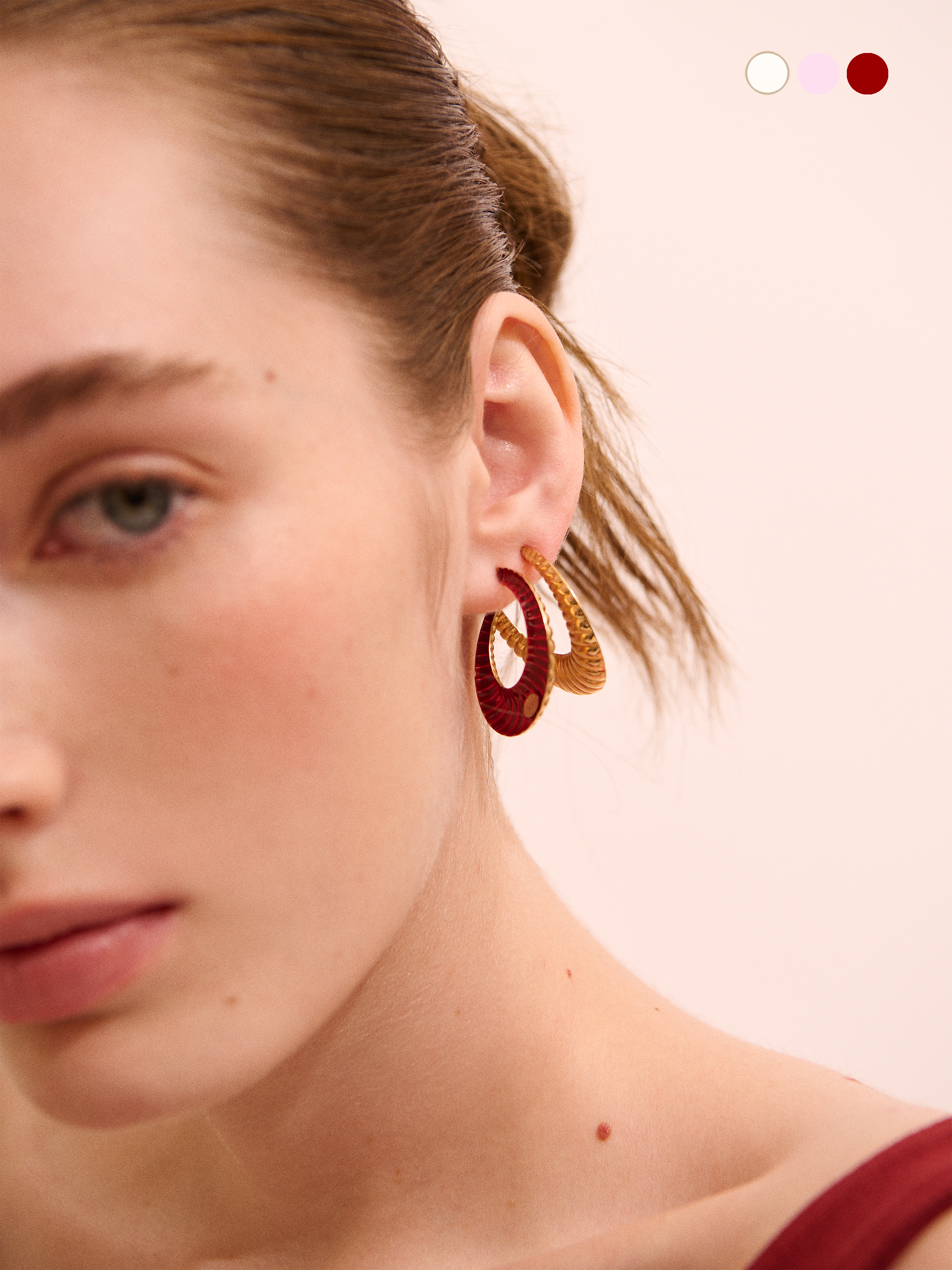 Moon Glaze Loop Earrings – Gold