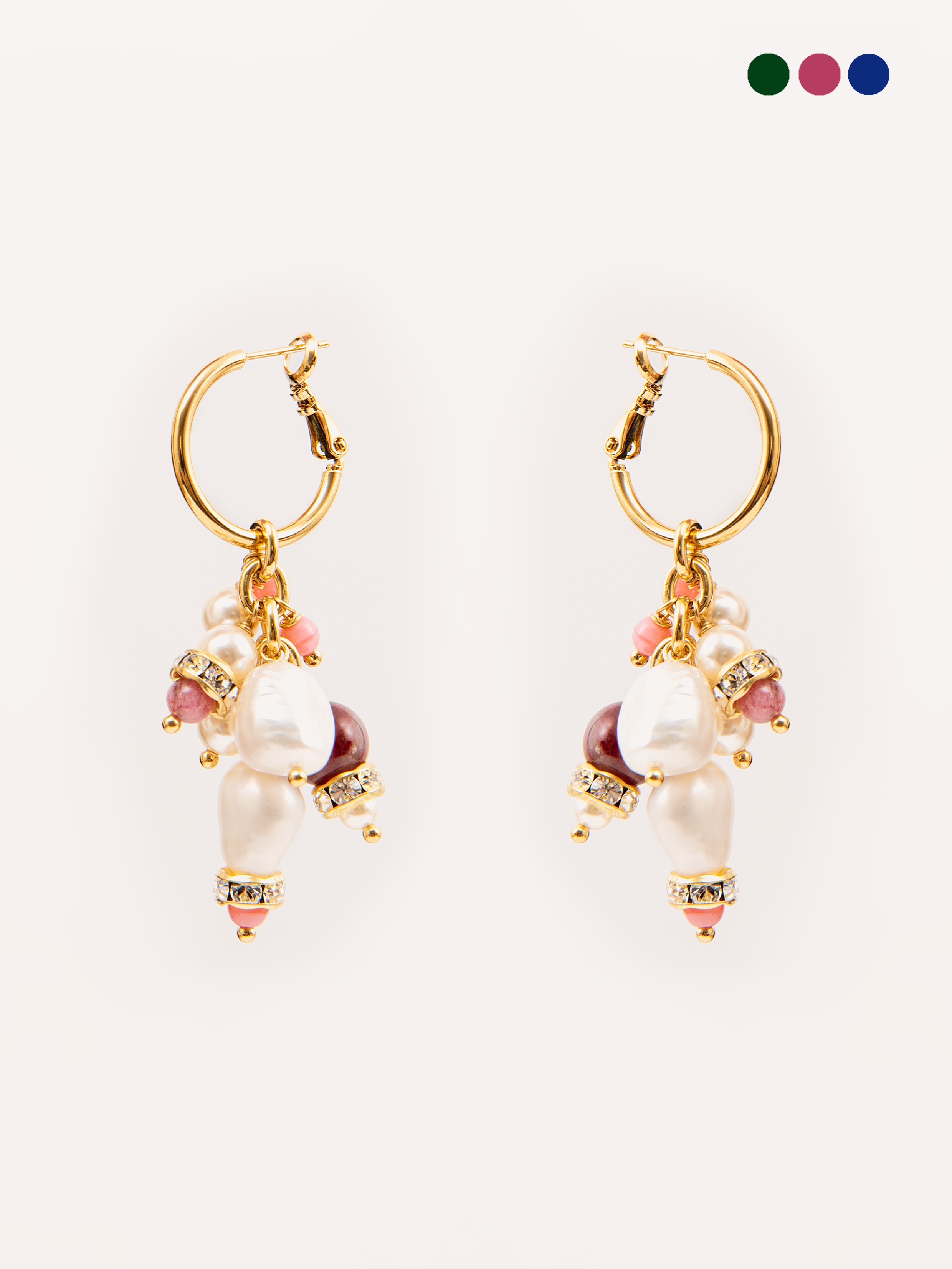 Garden Of Morvi grappe earrings pink