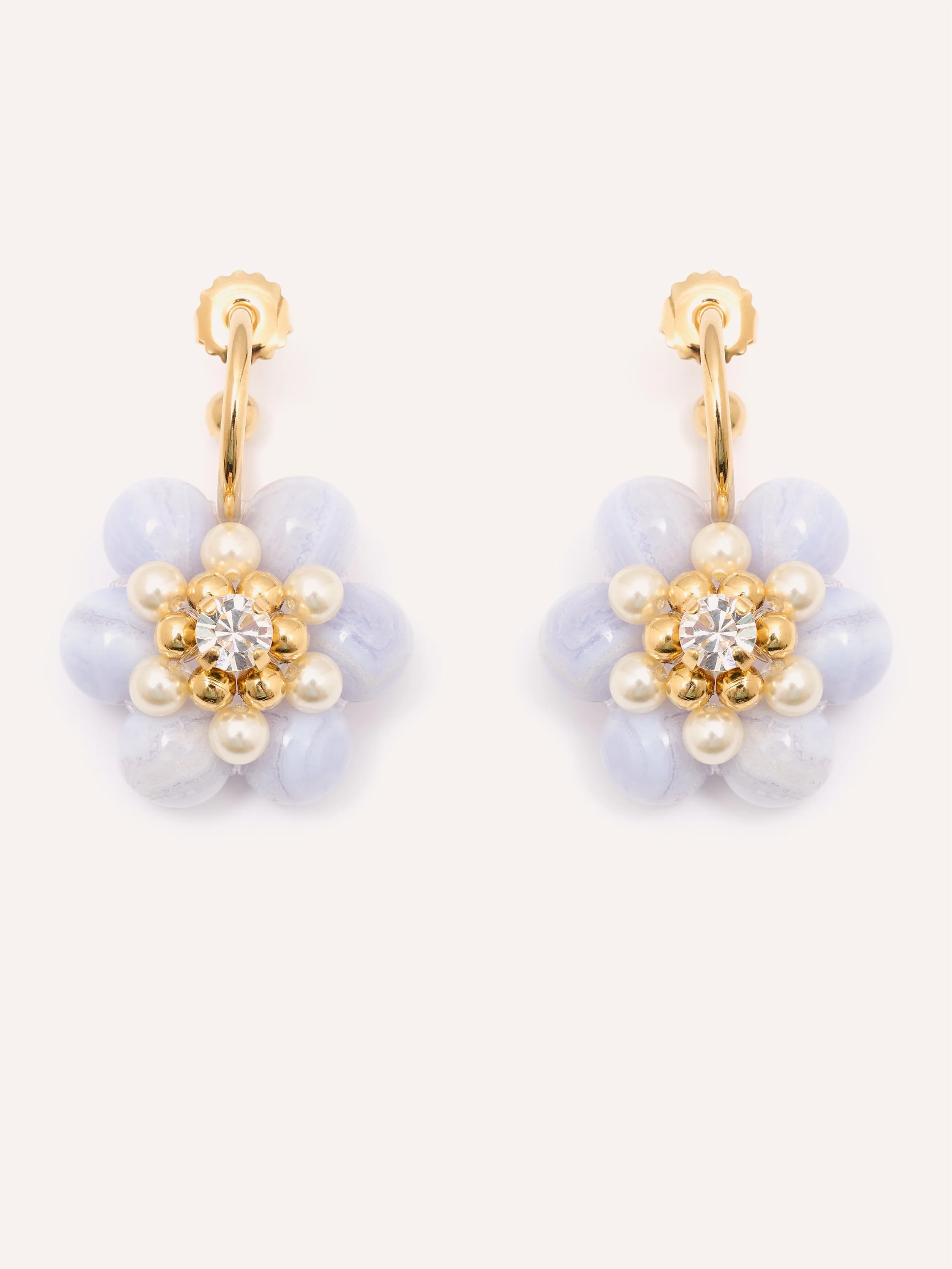 Calcédoine Flowers Loop Earrings
