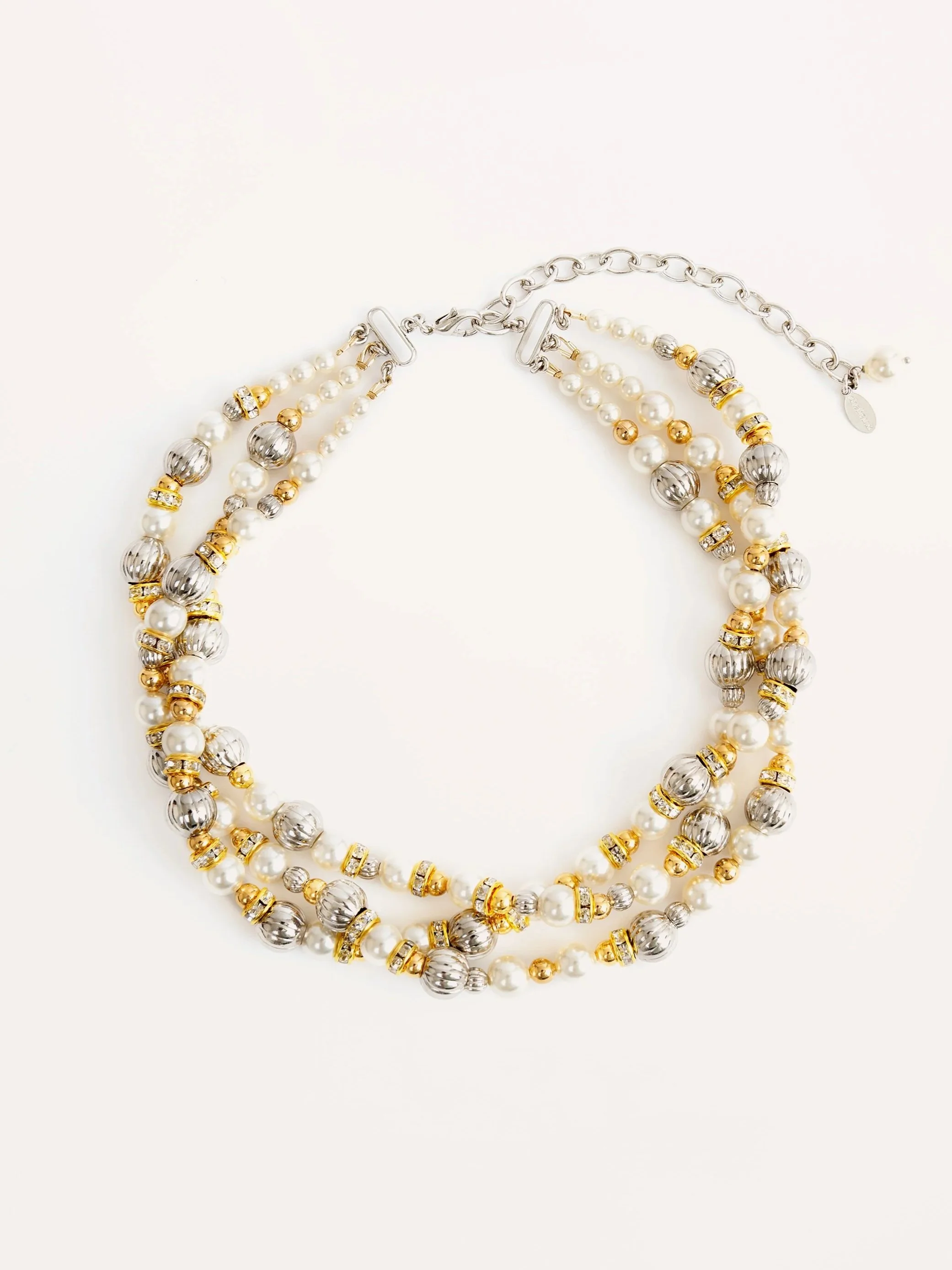 Moon Glaze #2 – Three-Row Pearl Necklace