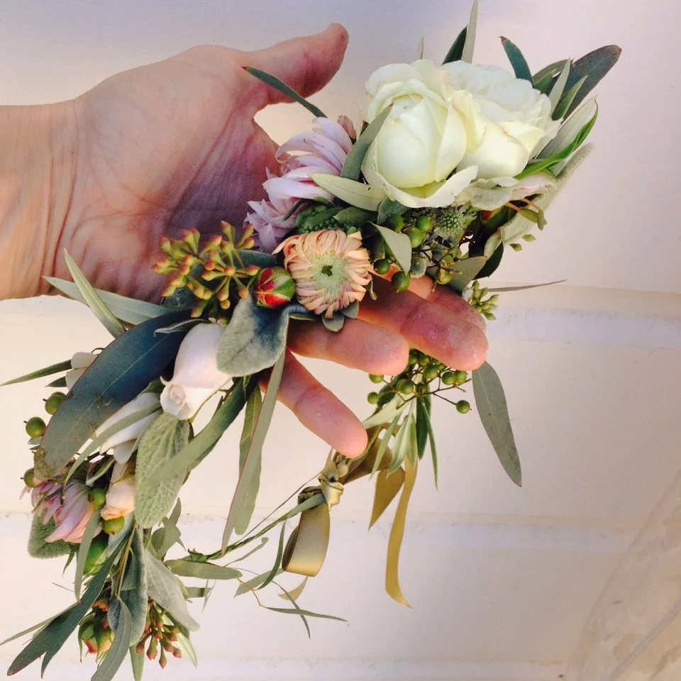 Rustic, bohemian, seasonal hair flowers for Sonoma Wedding Magazine, shot in Jack London State Park by Rebecca Gosselin.