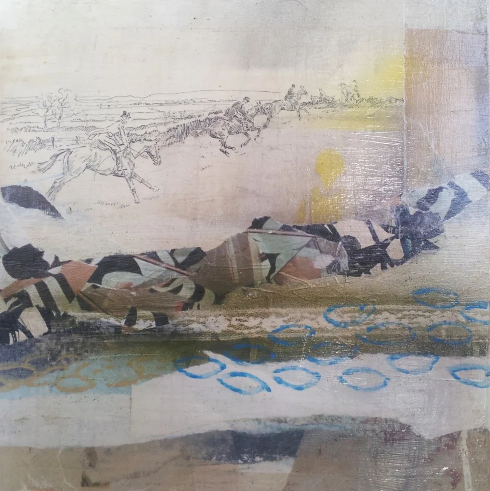 Horses 12 x 12 inches mixed media SOLD