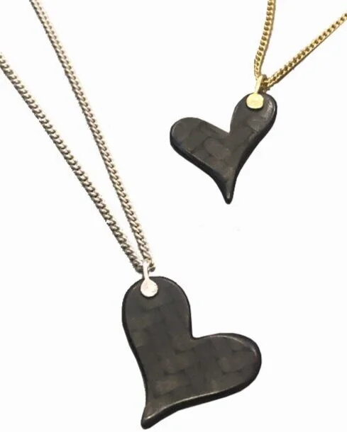 Carbon Fiber Heart Pendant