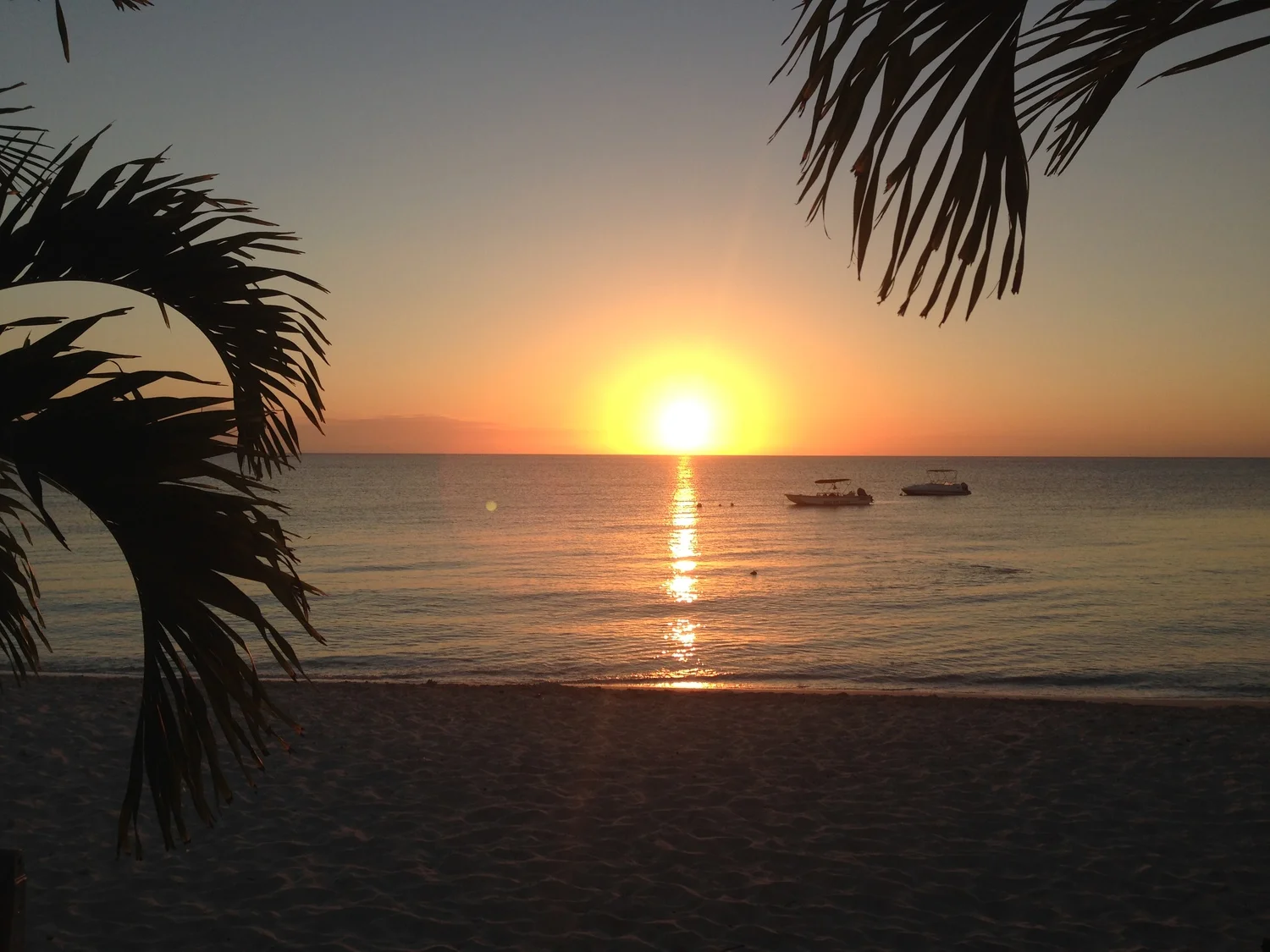 Pôr do sol no Caribe