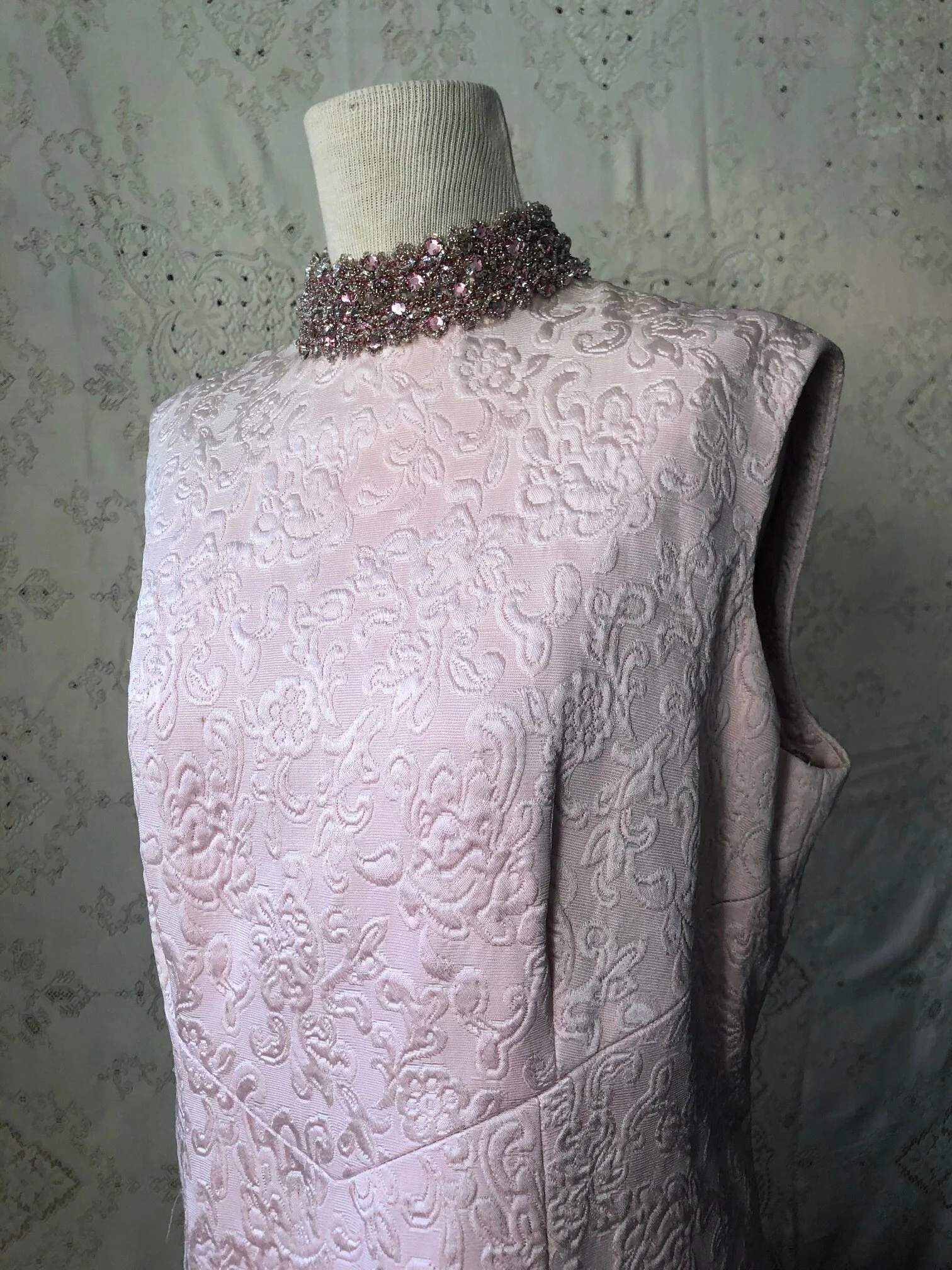Baby Pink Brocade Gown